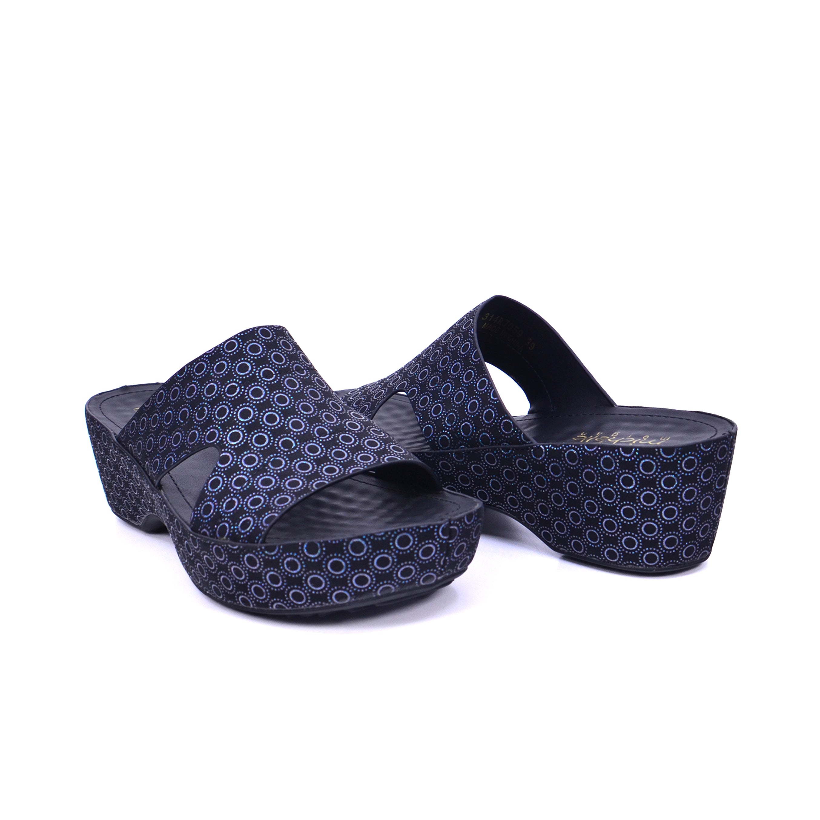 Michelle Morgan 314RJ959 Women's Wedge Sandals #color_Black