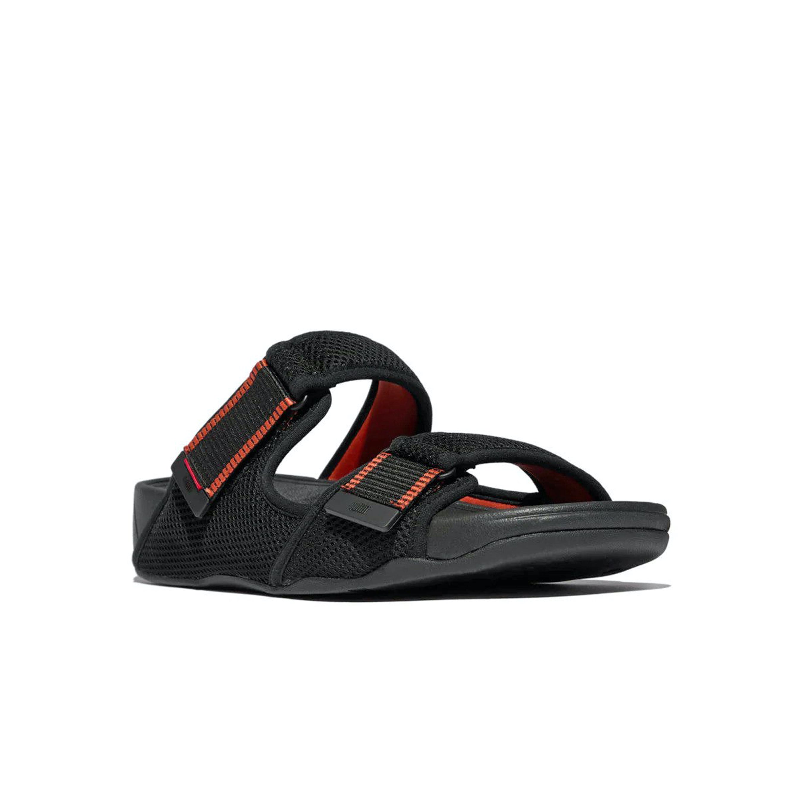 Fitflop Gogh Moc Adjustable Water-Resistant Mesh sliders #color_Black