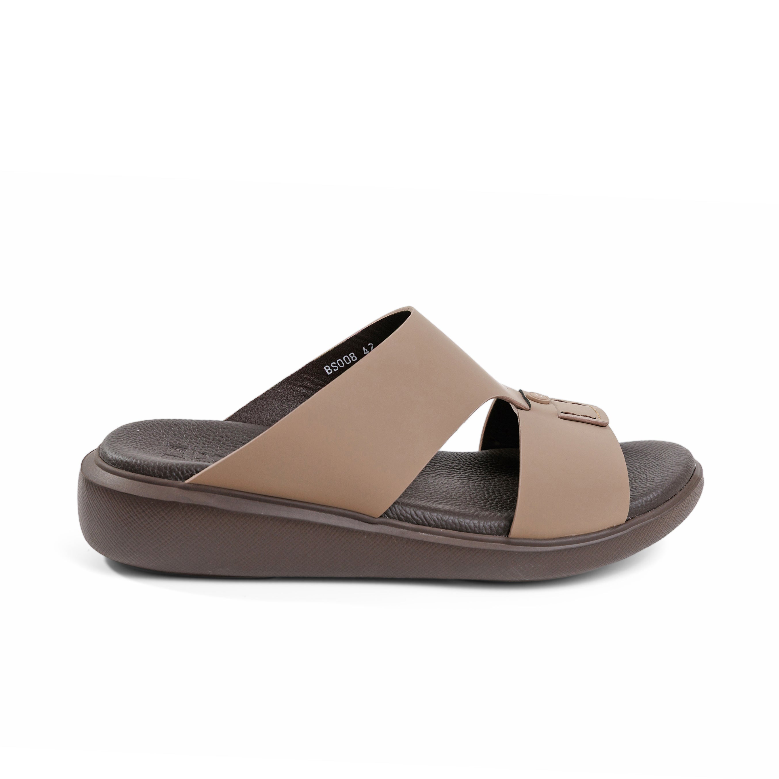 Barjeel Uno BS008 Men's Sandals #color_Beige
