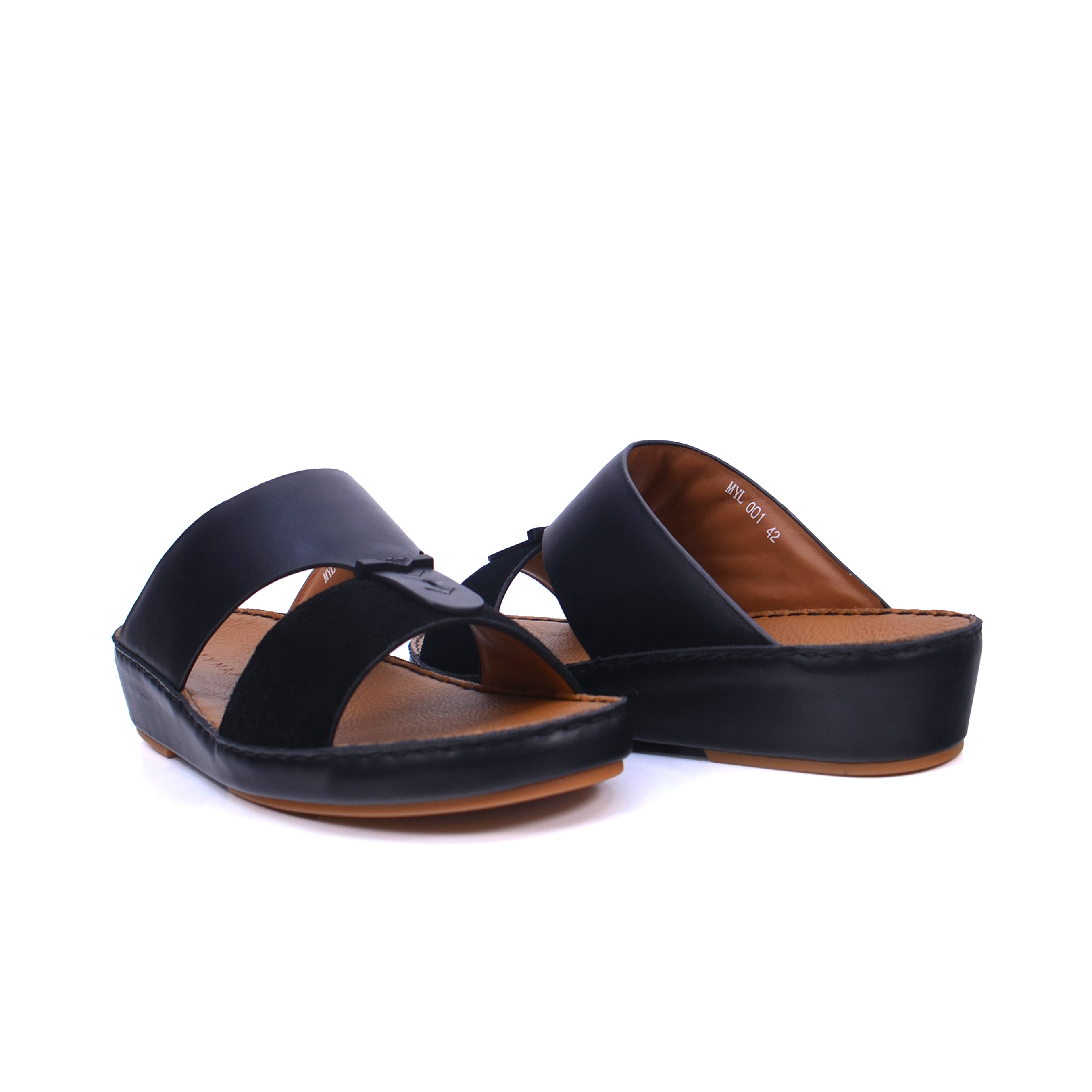 Mynaal MYL 001 Men's Arabic Sandals #color_Black
