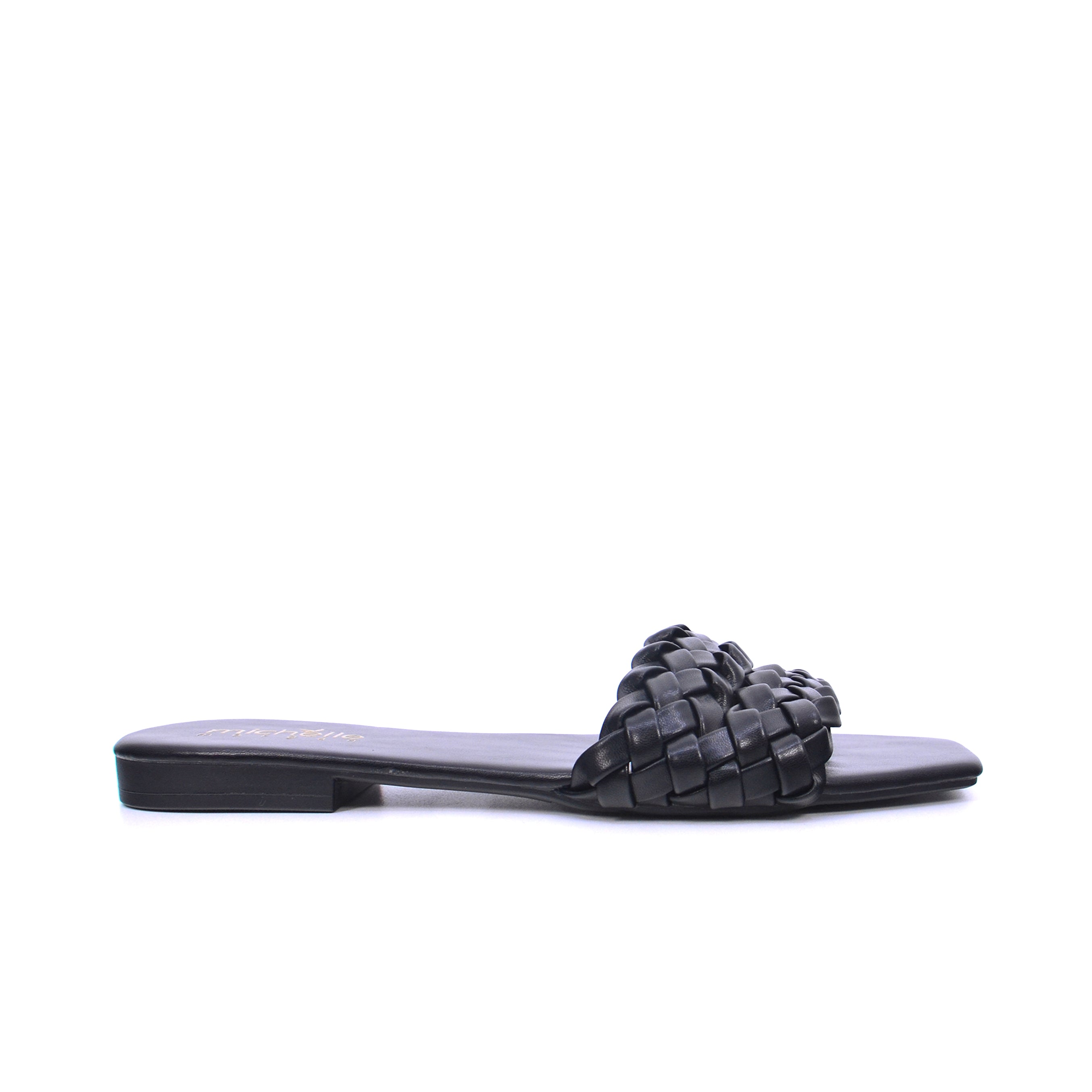 Michelle Morgan 114RC80O Women's Flat Sandals #color_Black