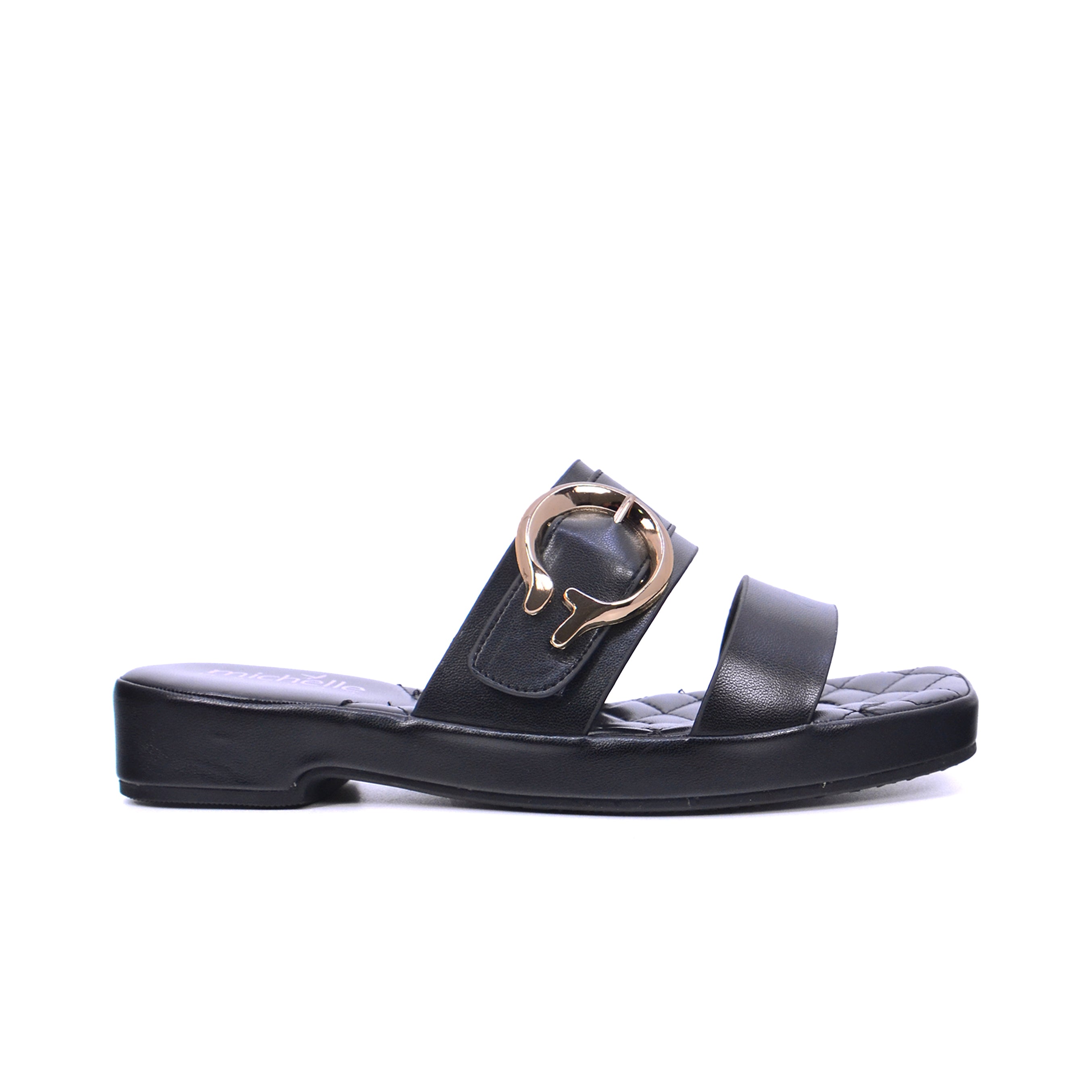 Michelle Morgan 114RJ934 Women's Flat Sandals #color_Black