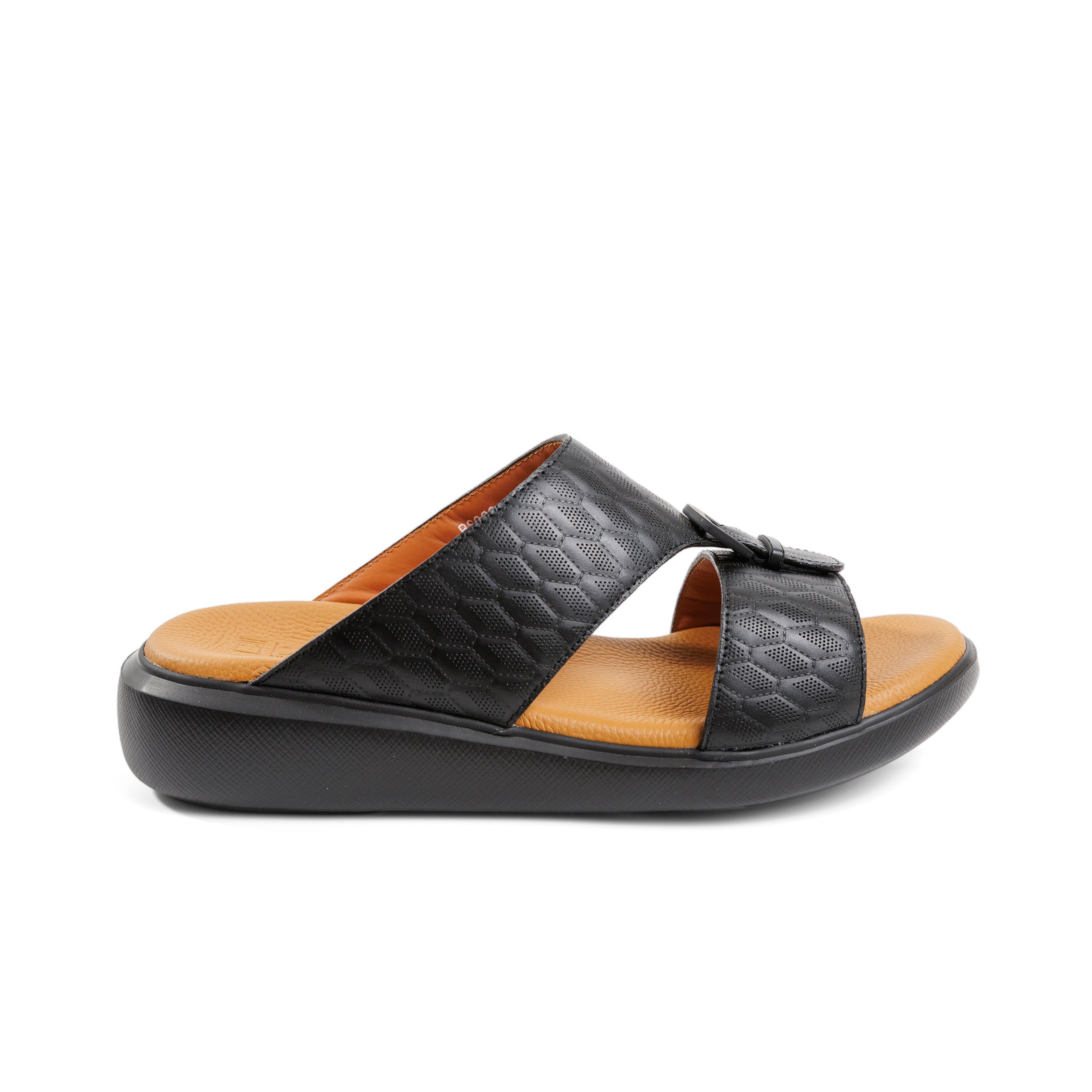 Barjeel Uno BS009 Men's Sandals #color_Black
