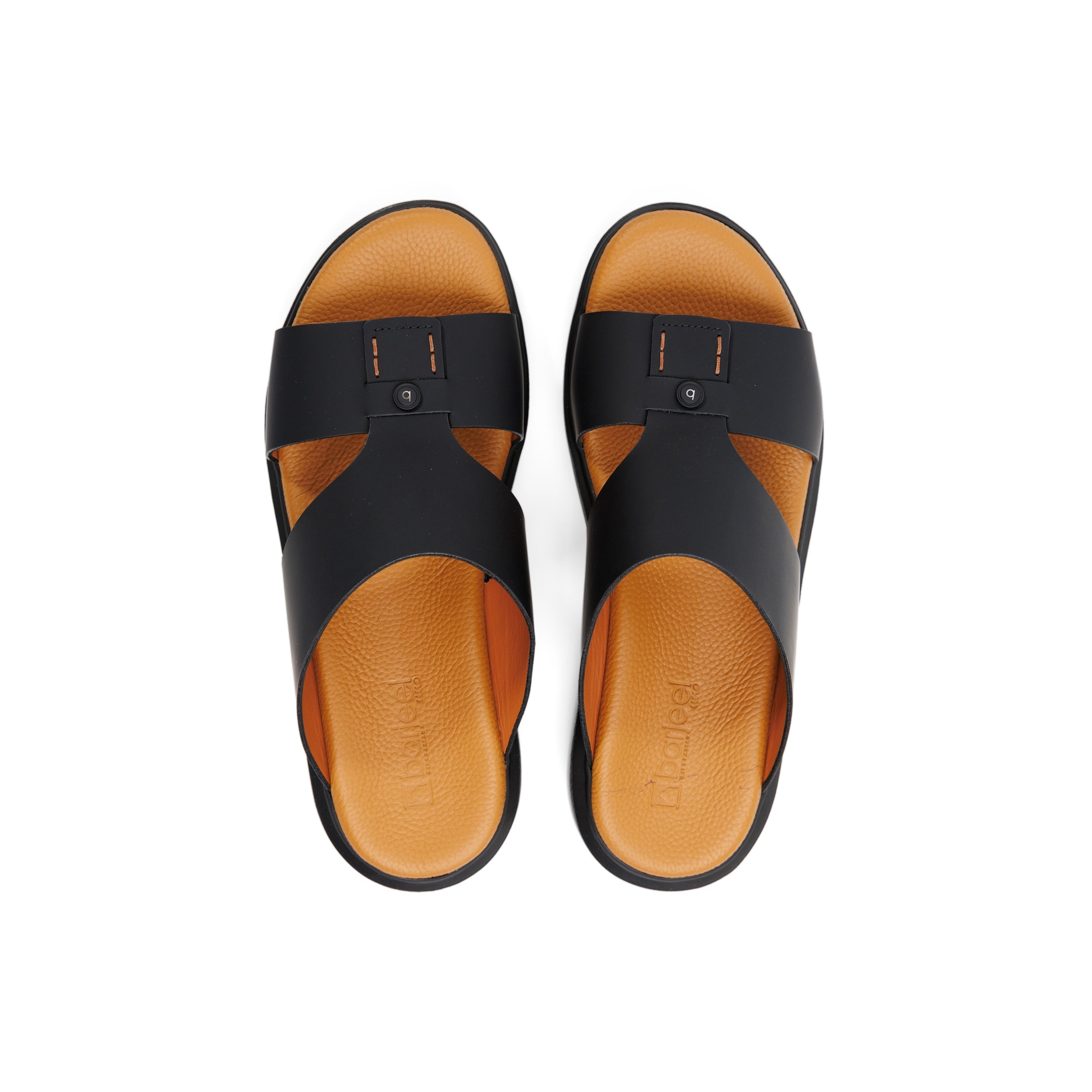 Barjeel Uno BS008 Men's Sandals #color_Black