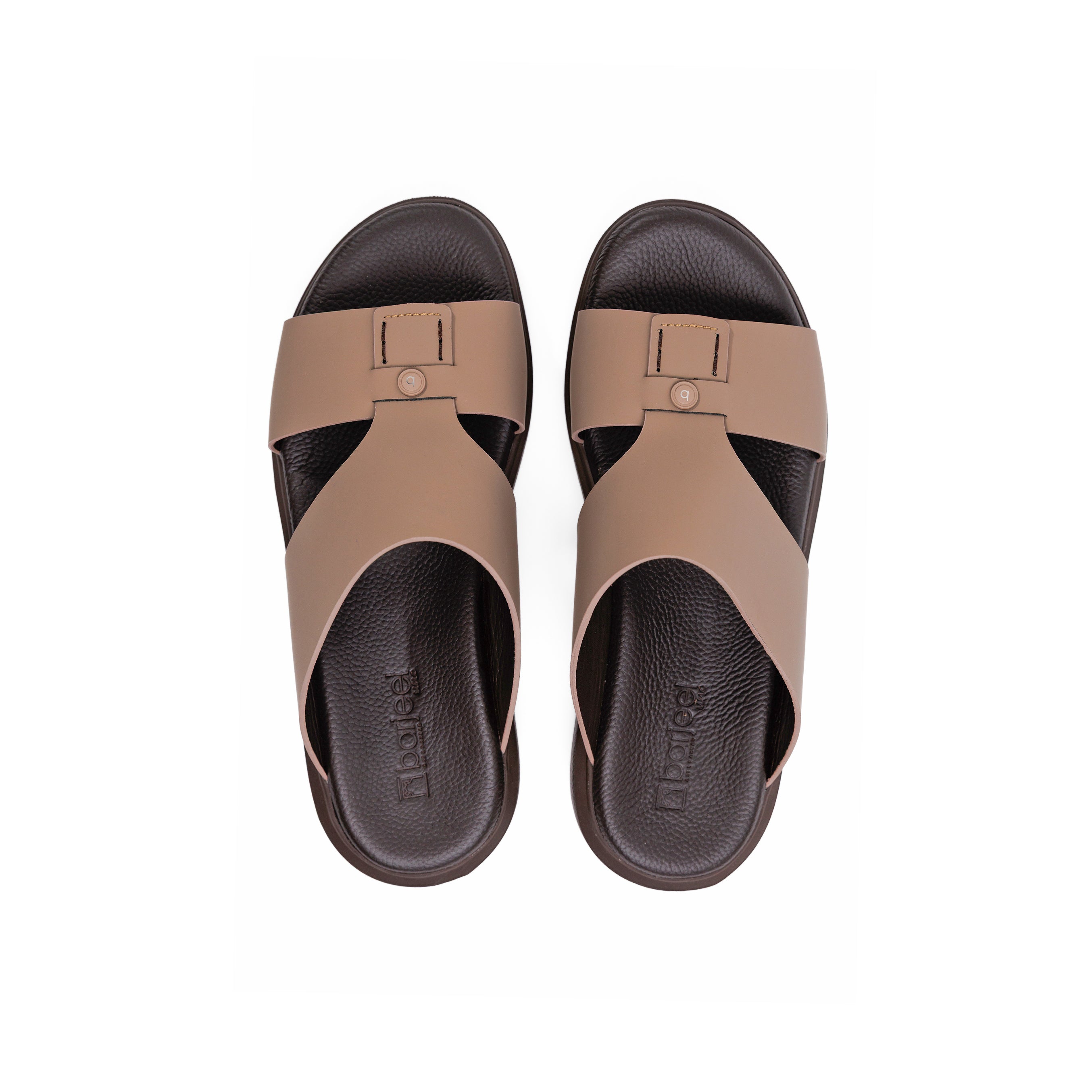 Barjeel Uno BS008 Men's Sandals #color_Beige
