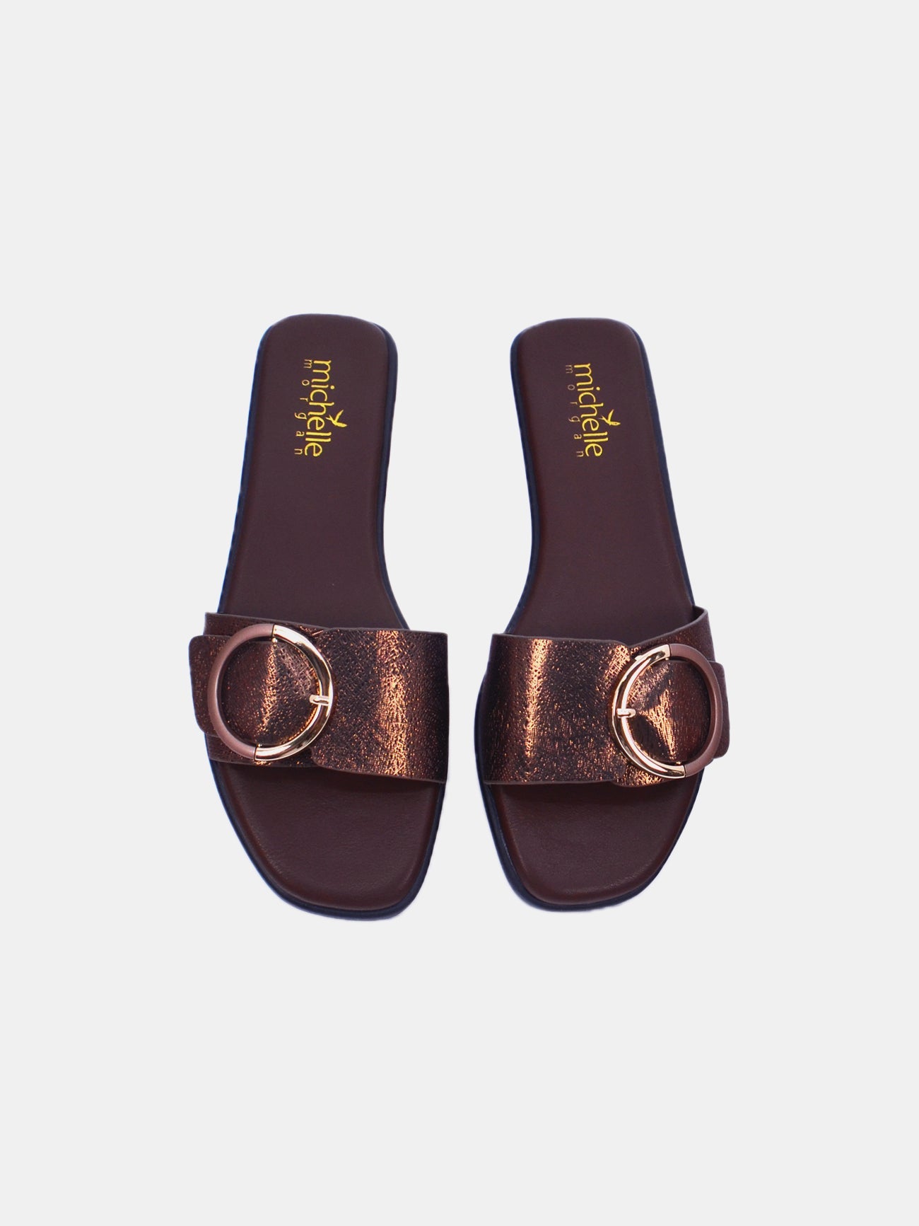 Michelle Morgan 114RL105 Women's Flat Sandals #color_Brown