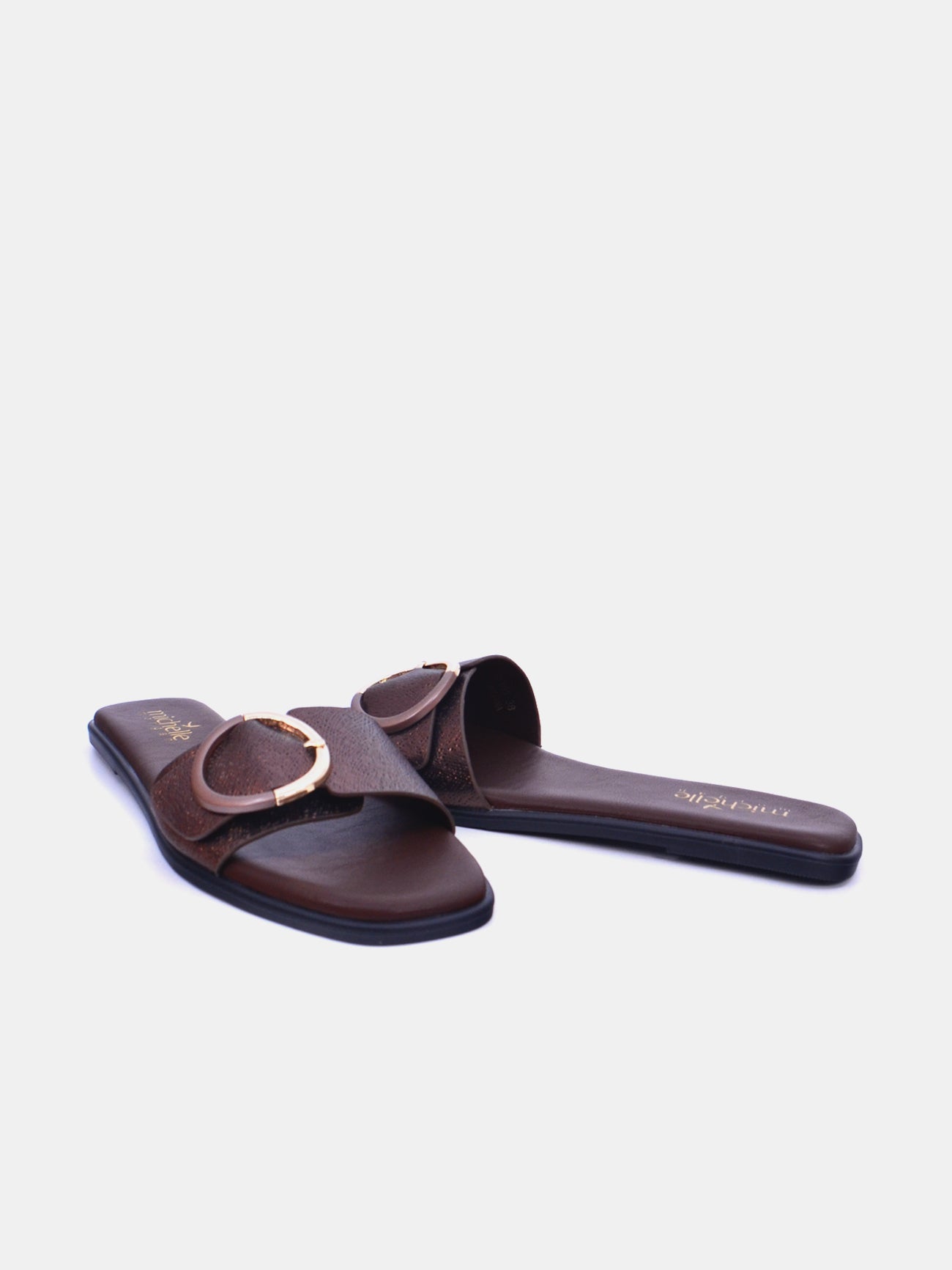 Michelle Morgan 114RL105 Women's Flat Sandals #color_Brown