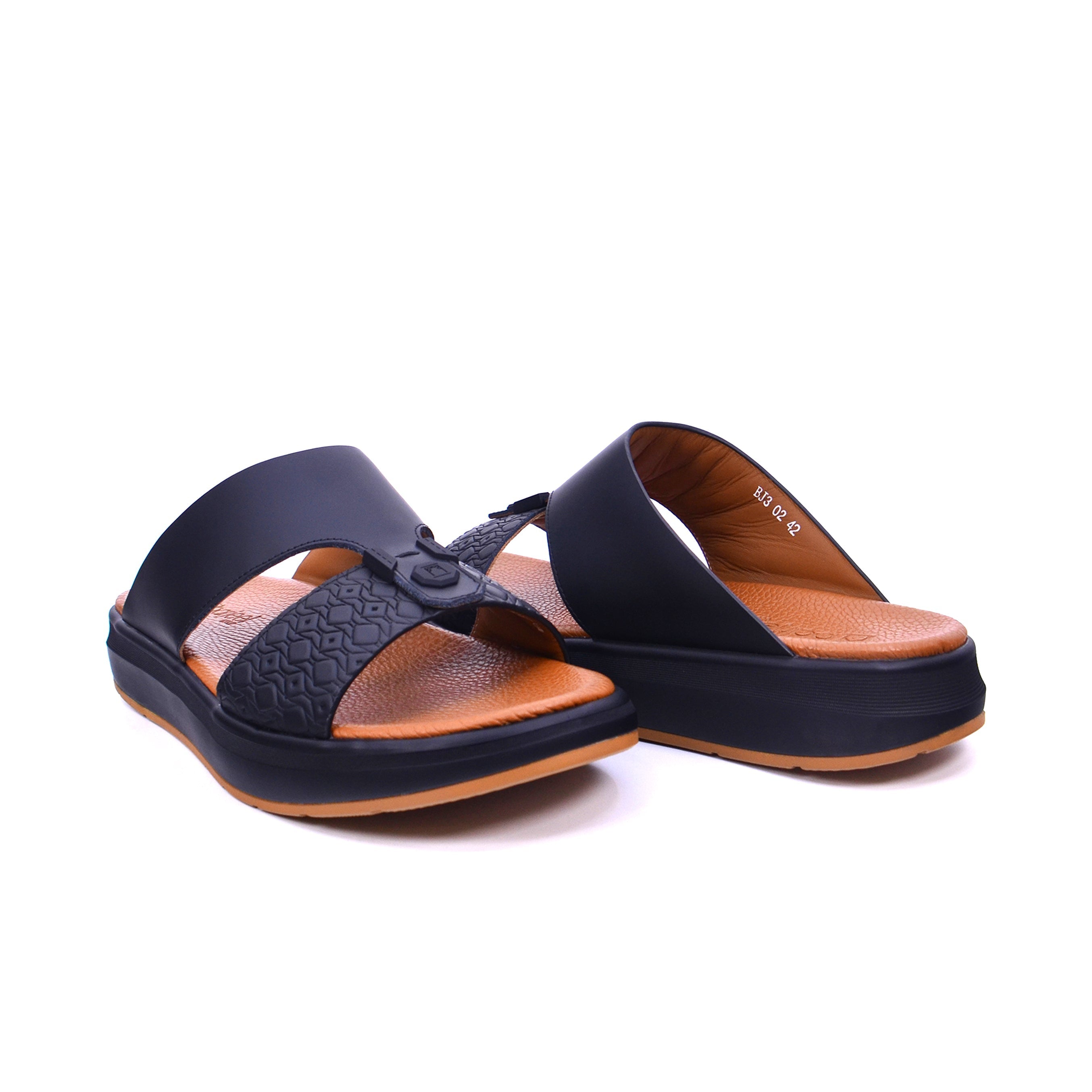 Barjeel Uno BJ 302 Men's Sandals #color_Black