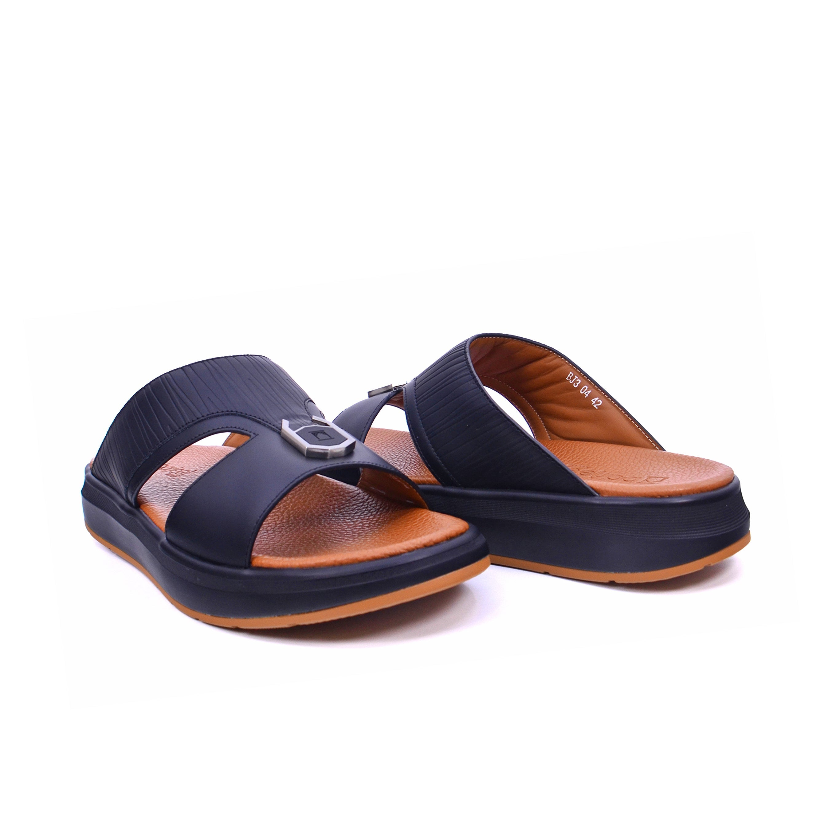 Barjeel Uno BJ 304 Men's Sandals #color_Black
