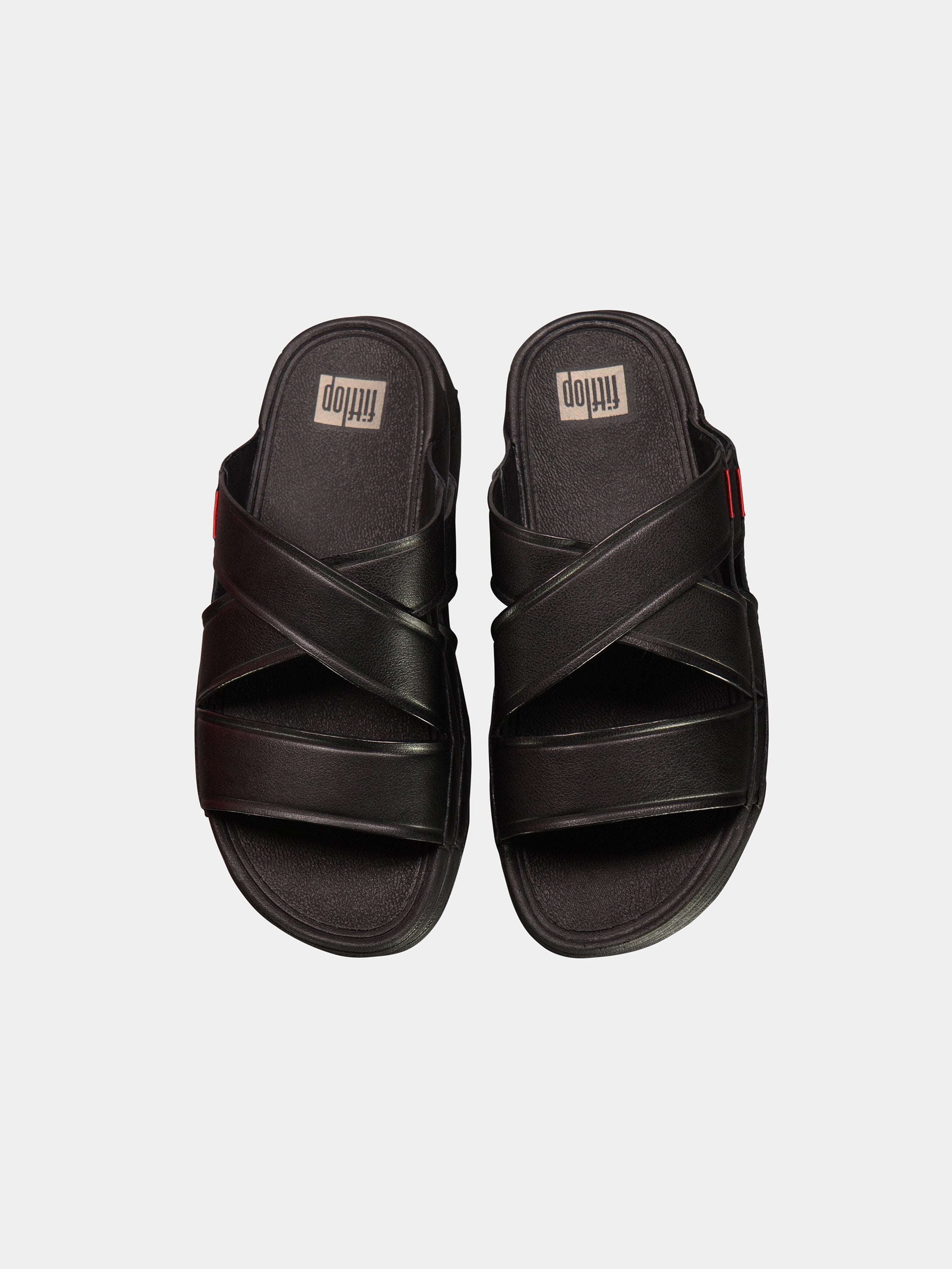 Fitflop Men's Chi Leather Slides #color_Black