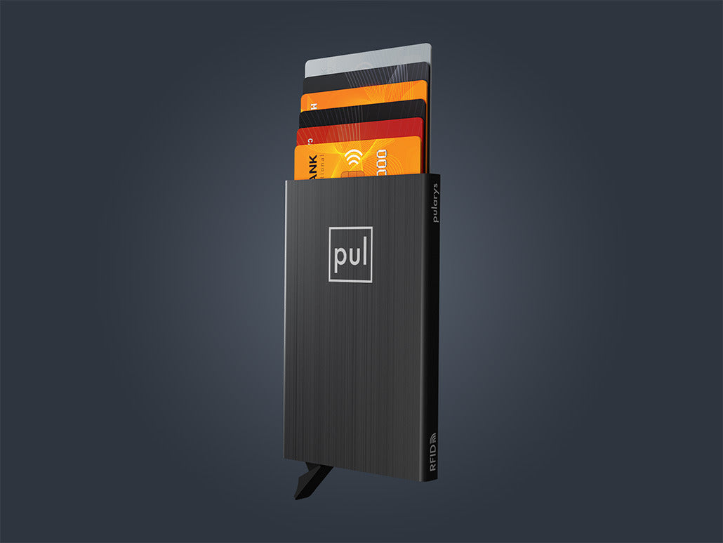 Pularys Zen Credit Card Holder - Brushed Aluminum #color_Black