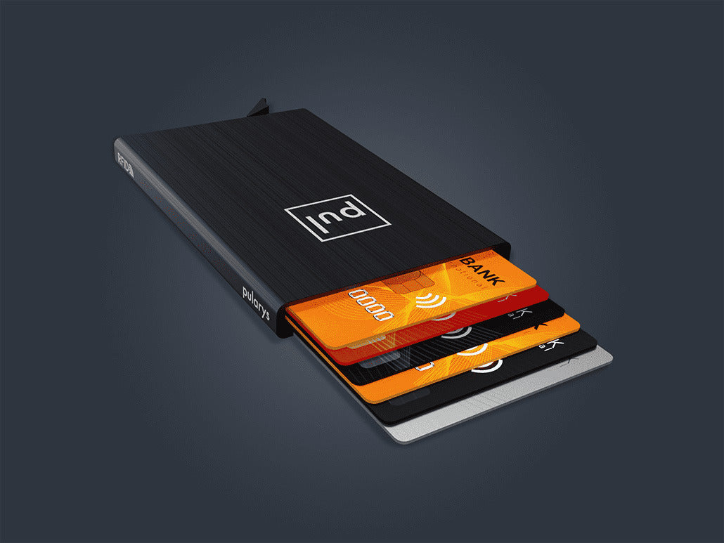 Pularys Zen Credit Card Holder - Brushed Aluminum #color_Black