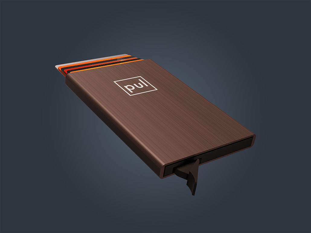 Pularys Zen Credit Card Holder - Brushed Aluminum #color_Brown