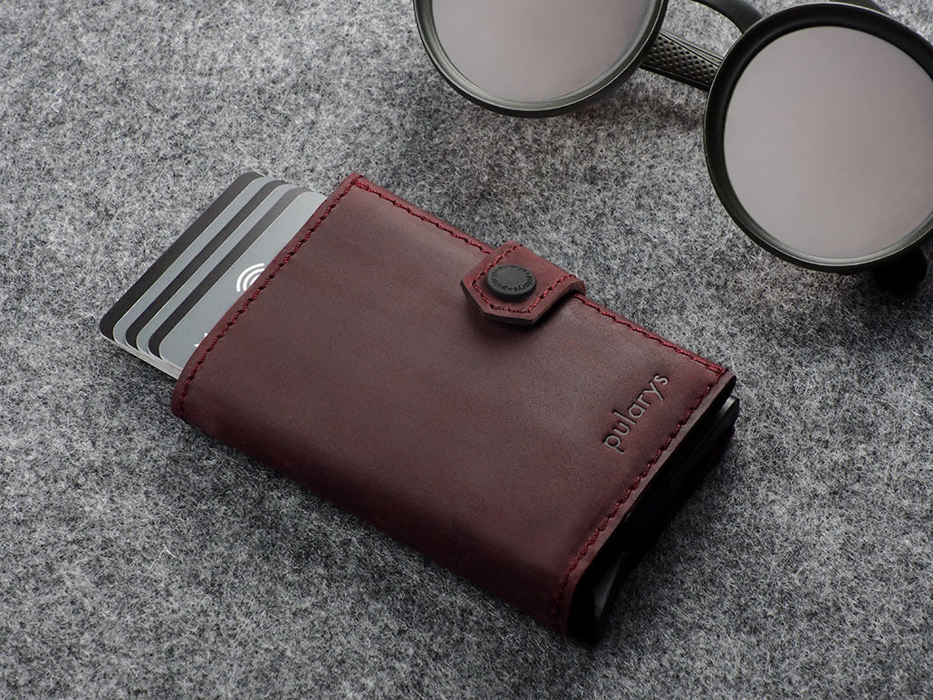 Pularys Hiker Wallet - Hunter Leather #color_Maroon