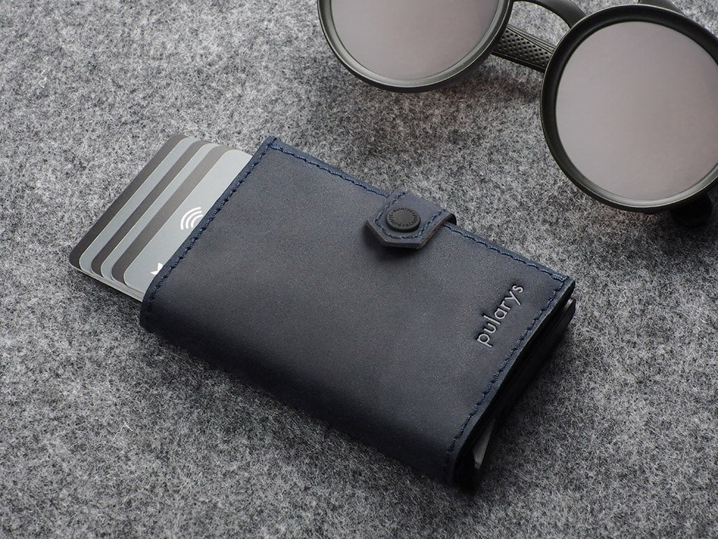Pularys Hiker Wallet - Hunter Leather #color_Navy