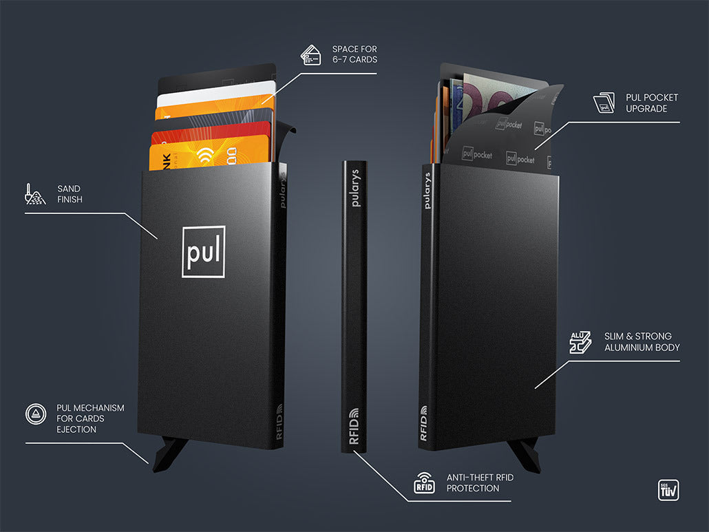 Pularys Zen Credit Card Holder - Aluminum #color_Black