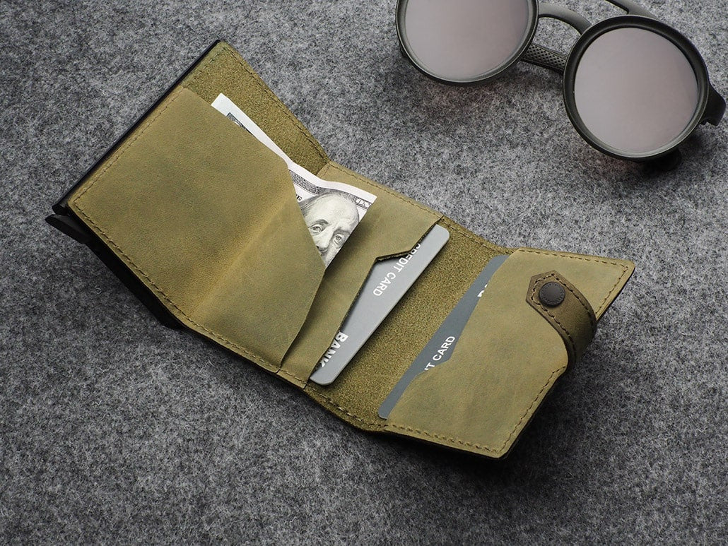 Pularys Hiker Wallet - Hunter Leather #color_Olive