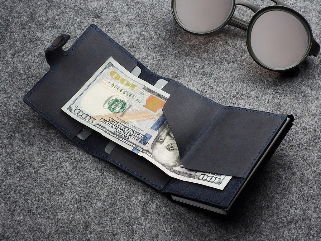 Pularys Hiker Wallet - Hunter Leather #color_Navy