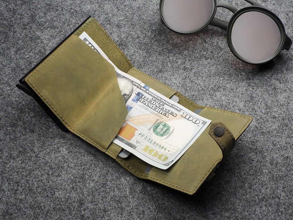Pularys Hiker Wallet - Hunter Leather #color_Olive