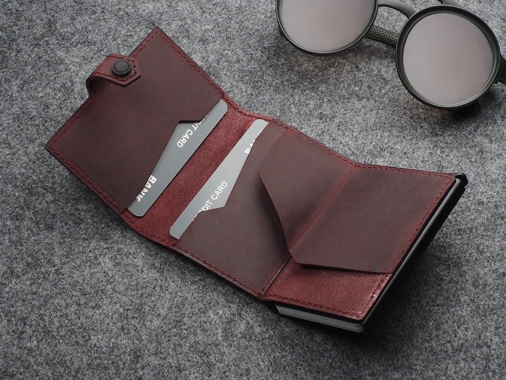 Pularys Hiker Wallet - Hunter Leather #color_Maroon