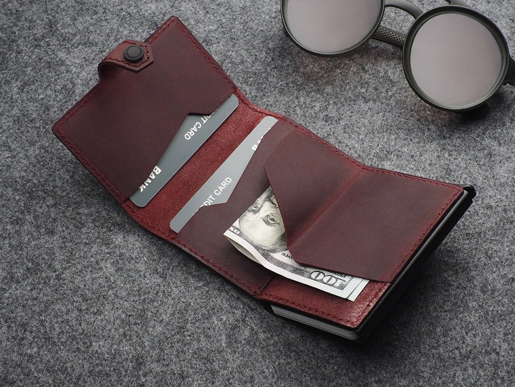 Pularys Hiker Wallet - Hunter Leather #color_Maroon