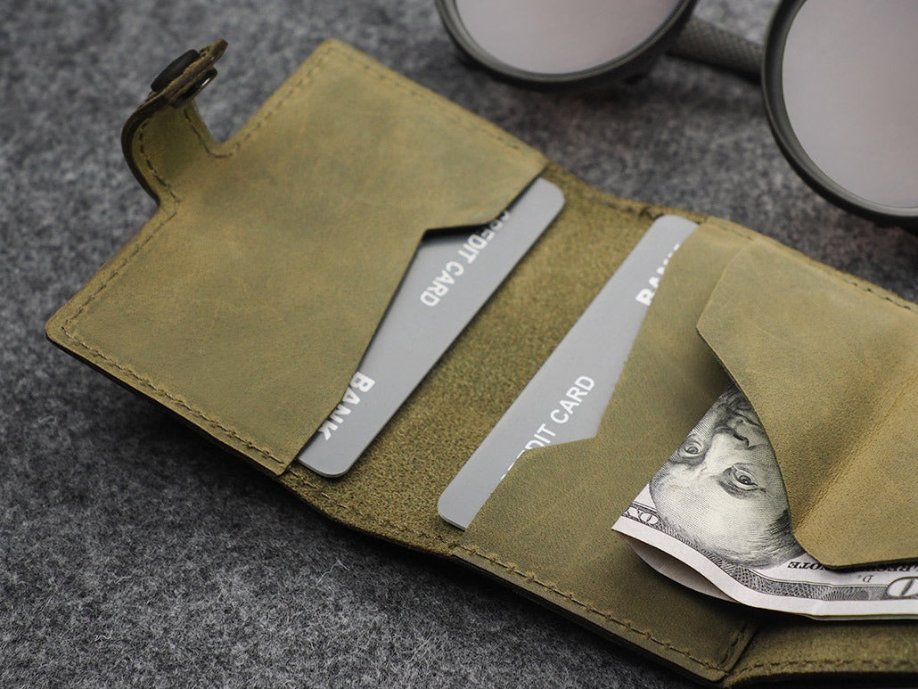 Pularys Hiker Wallet - Hunter Leather #color_Olive