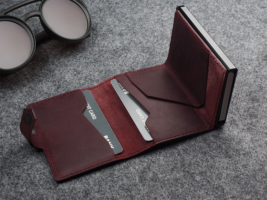 Pularys Hiker Wallet - Hunter Leather #color_Maroon