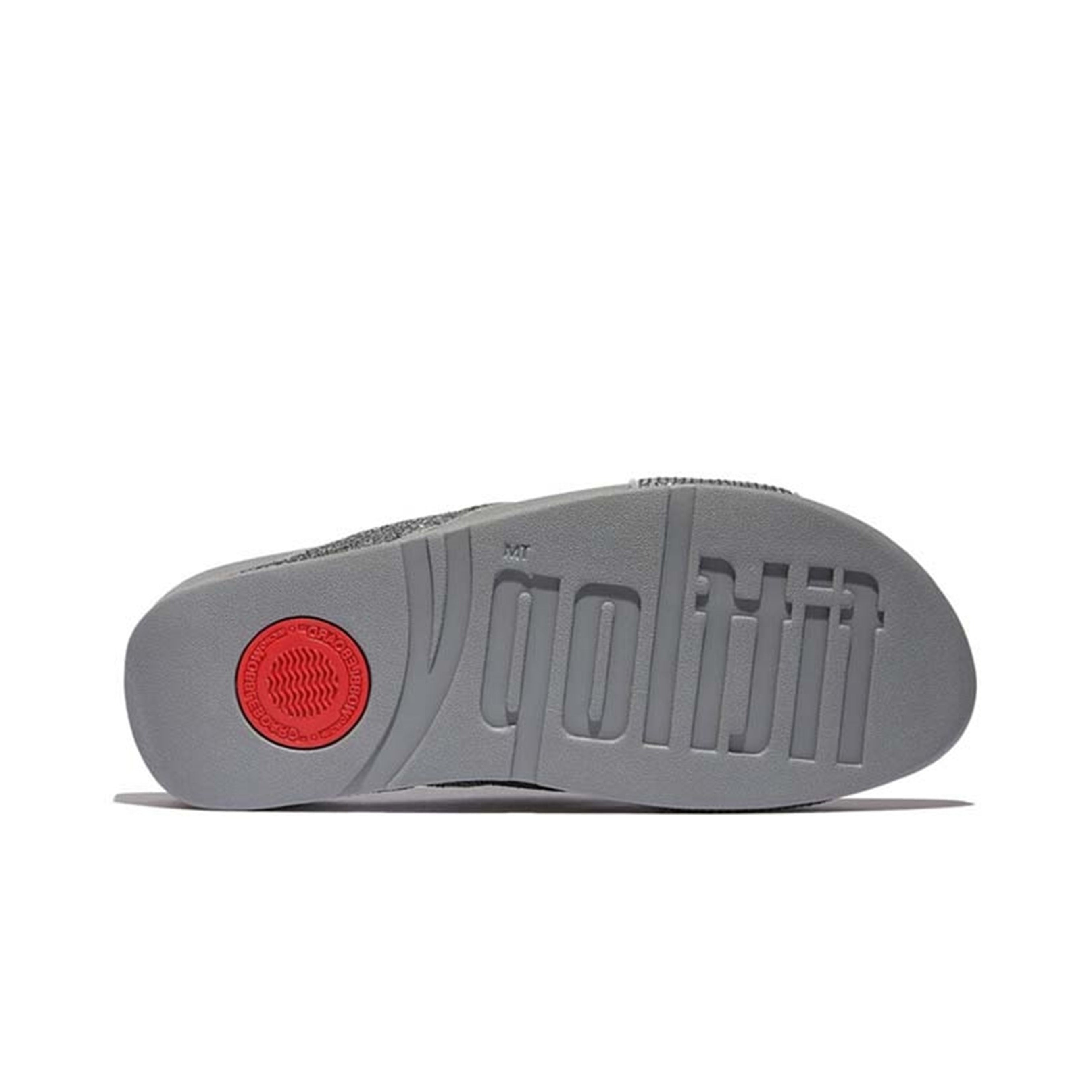 Fitflop Lulu Crinkled-Shimmer Cross Slides #color_Silver