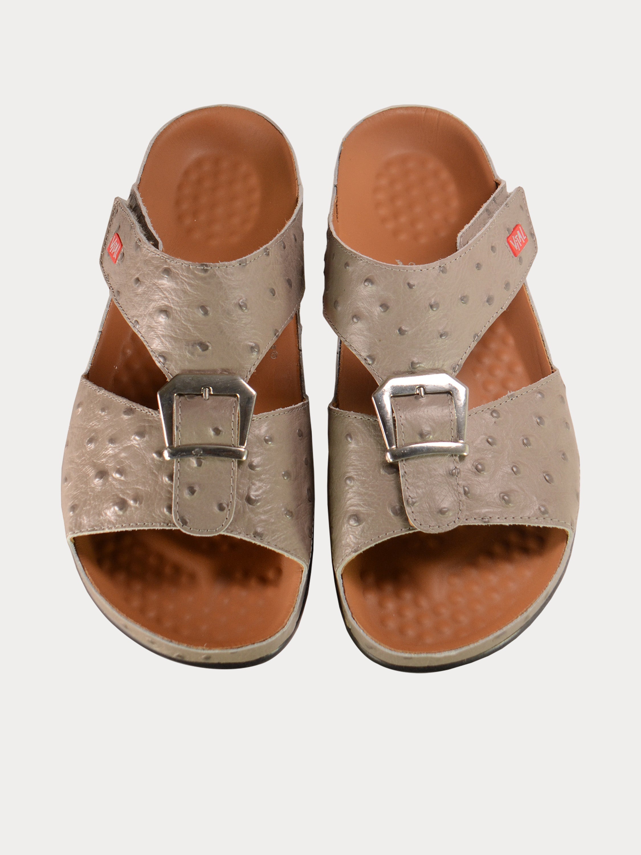 Vital 09058 Men's Buckle Slider Sandals #color_Gray