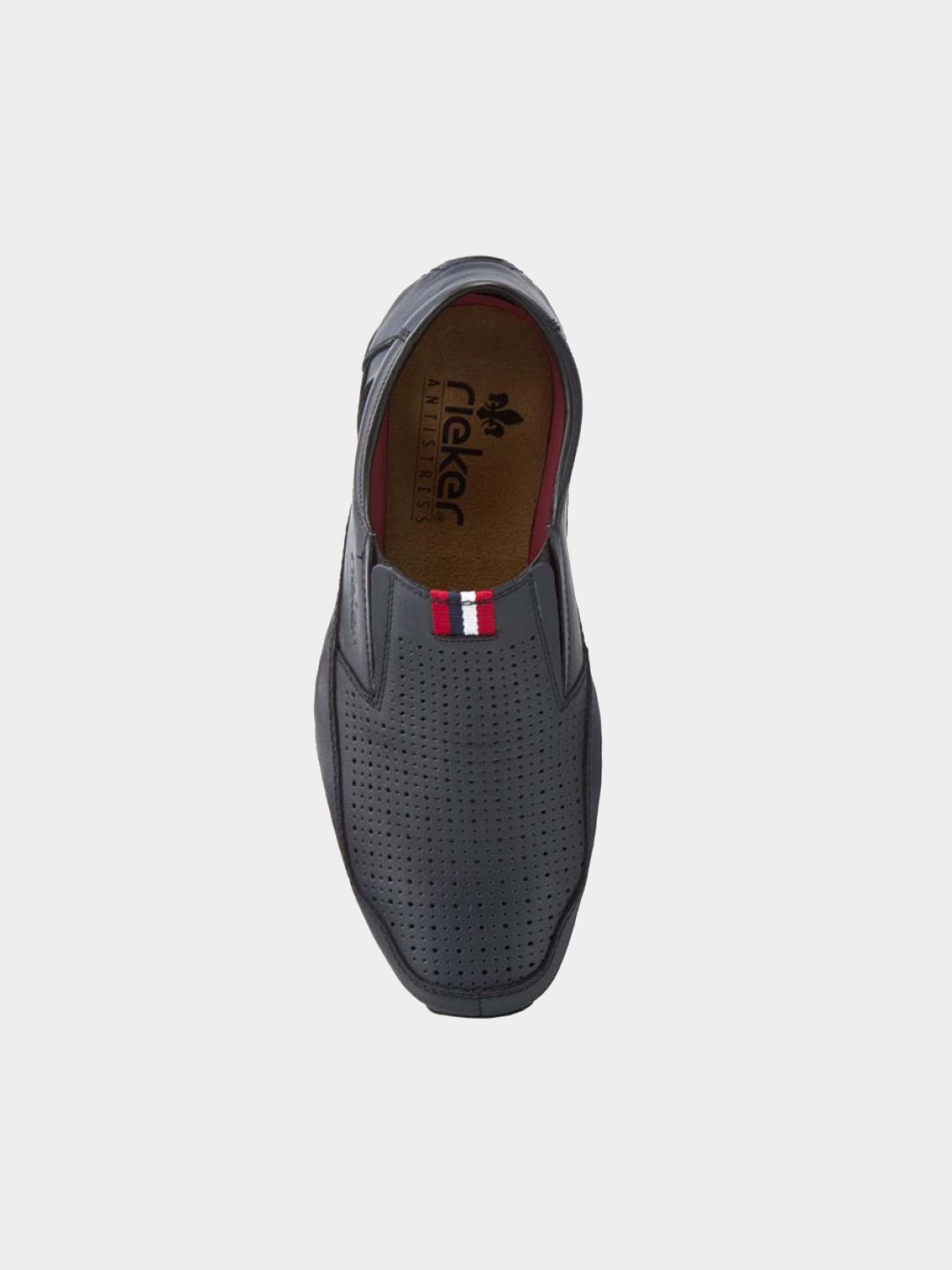 Rieker 06367 Men's Casual Slip On Shoes #color_Blue