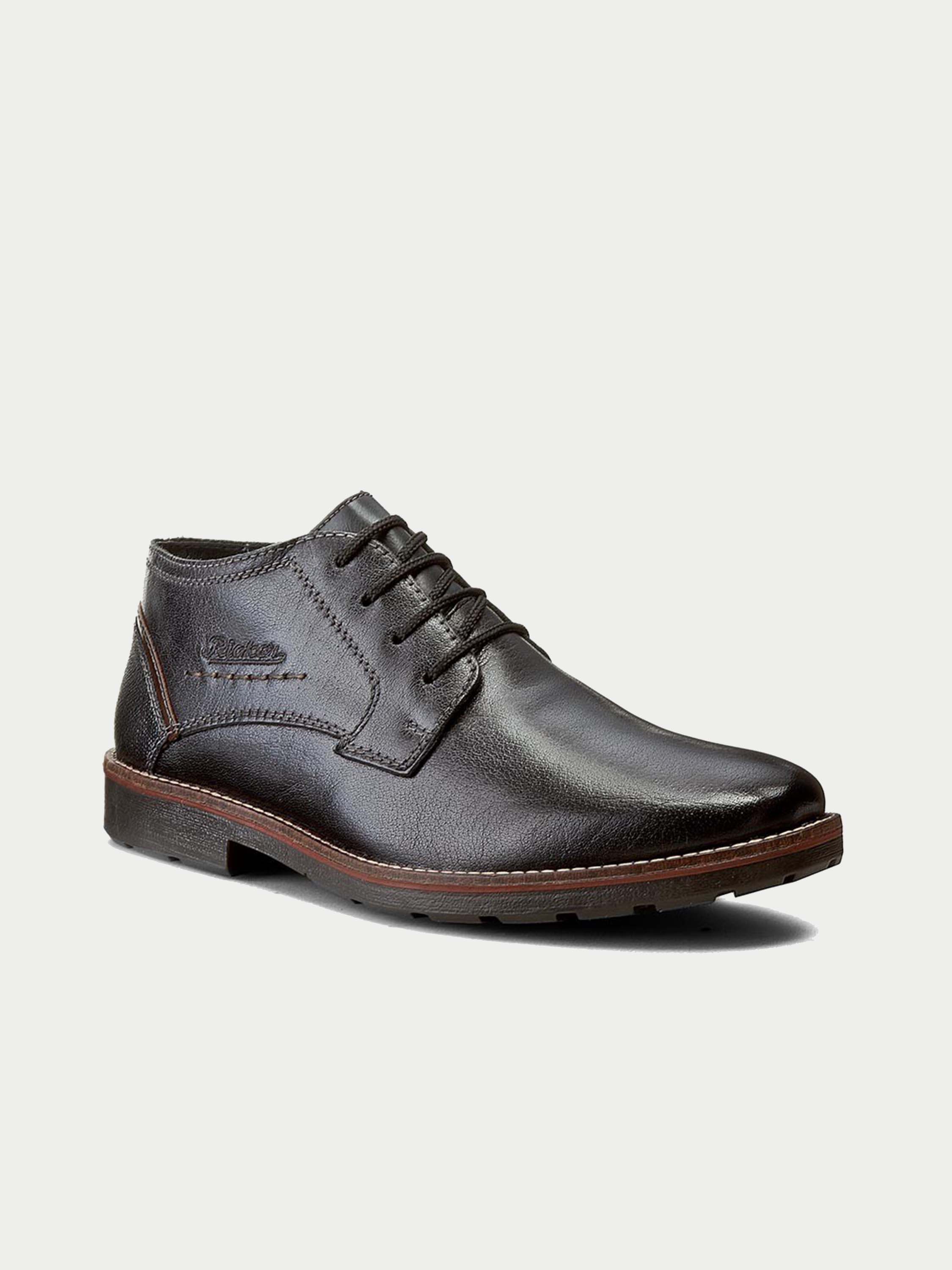 Rieker 15343 Men's Ankle Leather Boots #color_Black