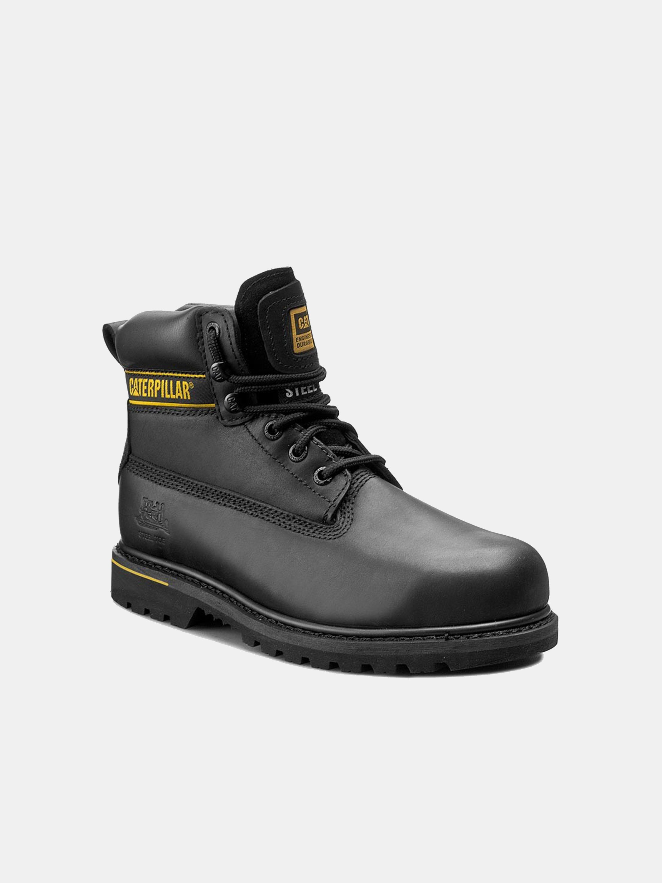 Caterpillar Men's Holton Steel Toe S3 HRO SRC Work Boot #color_Black