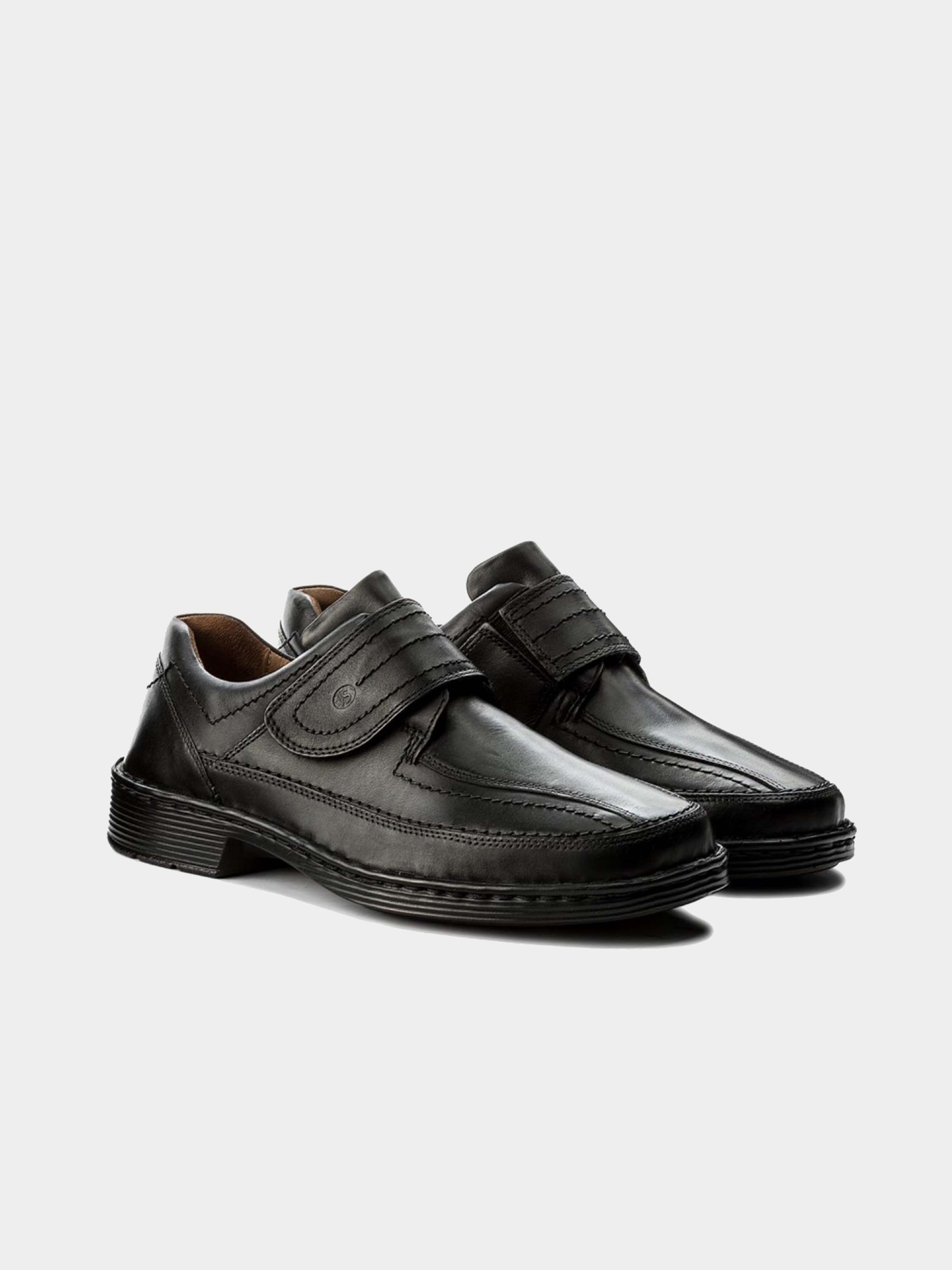 Josef Seibel Bradfjord 06 Men's Hook and Loop Shoes #color_Black