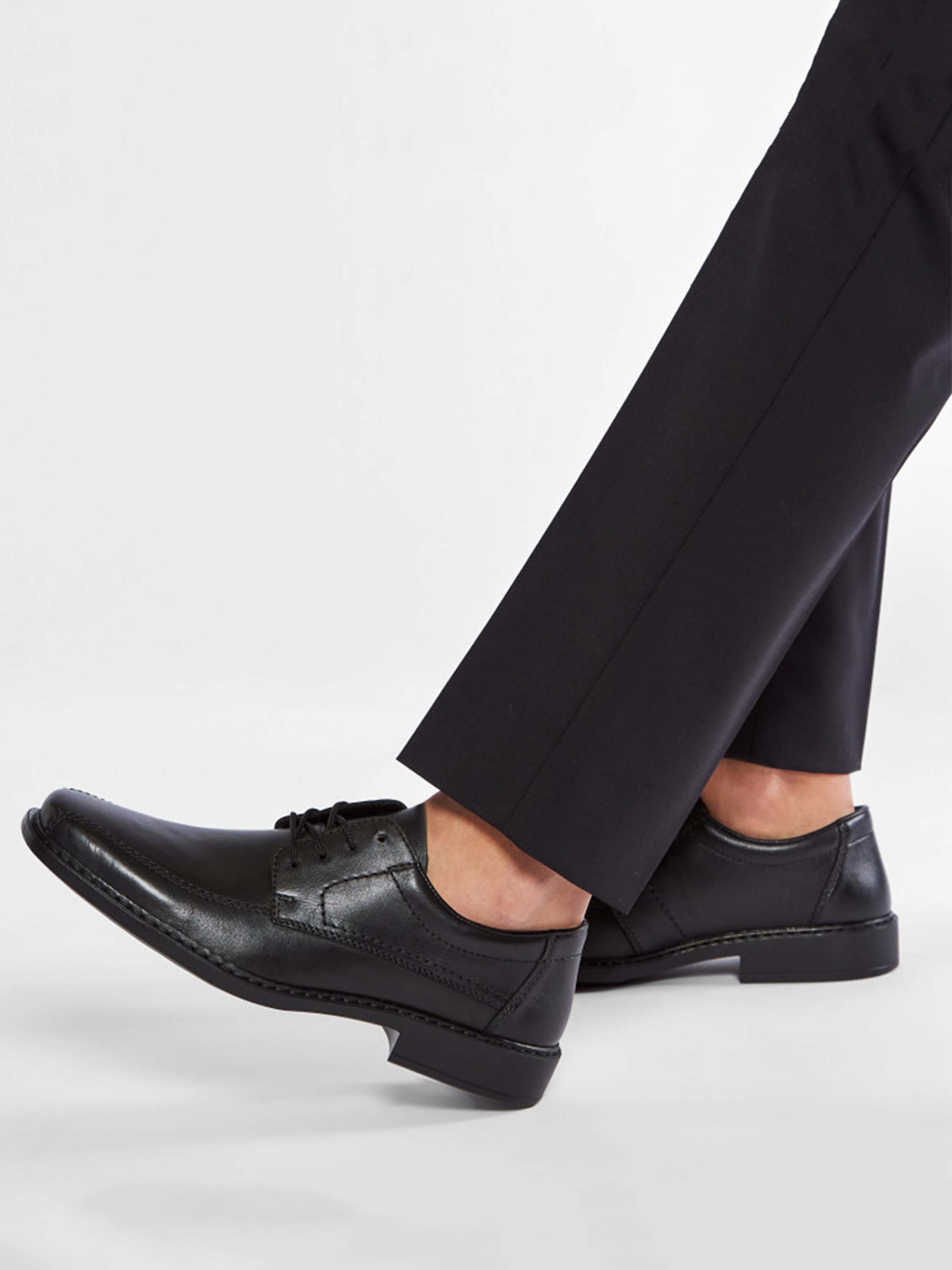 Rieker B0812 Men's Square Toe Oxfords #color_Black