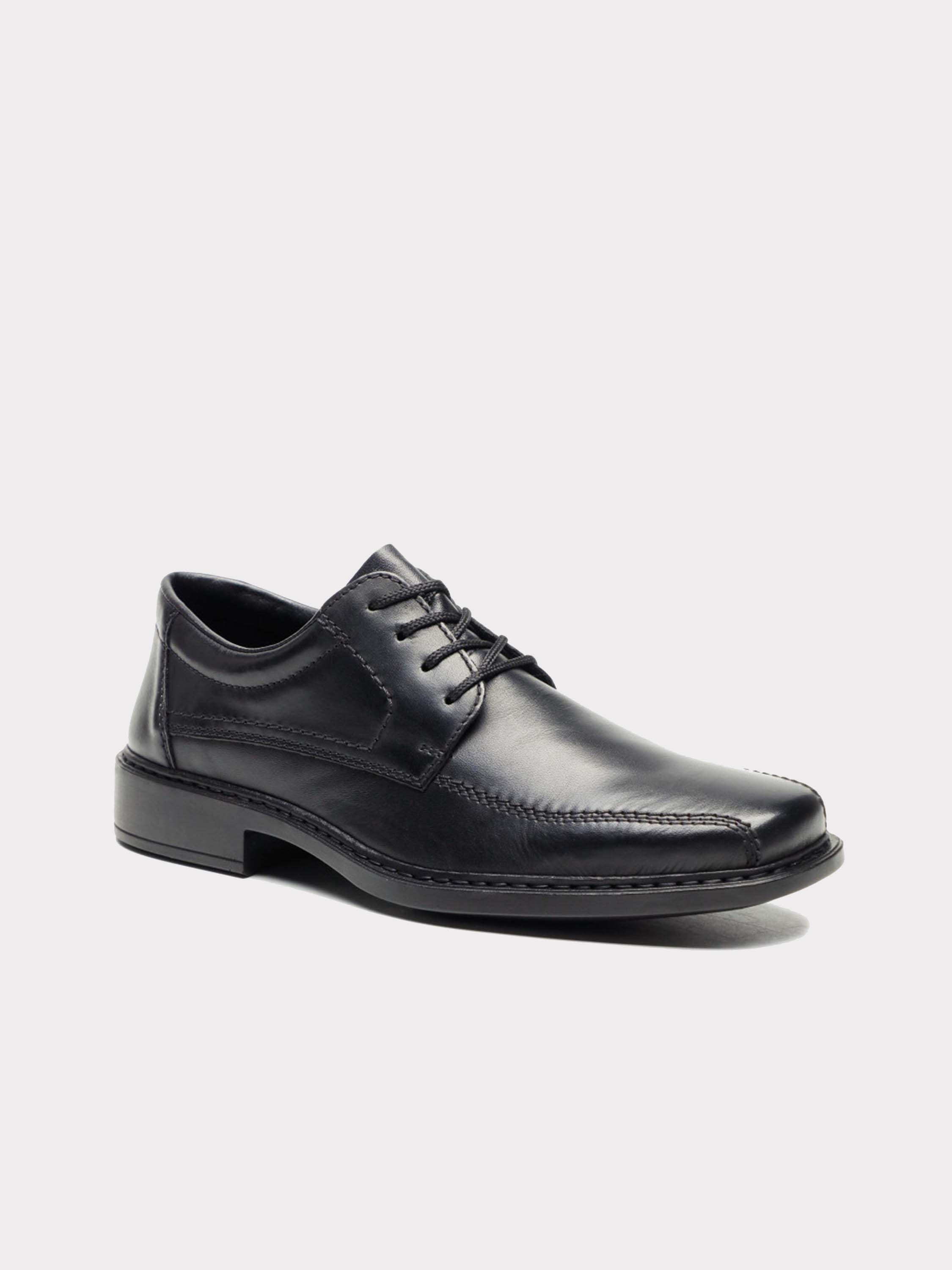 Rieker B0812 Men's Square Toe Oxfords #color_Black