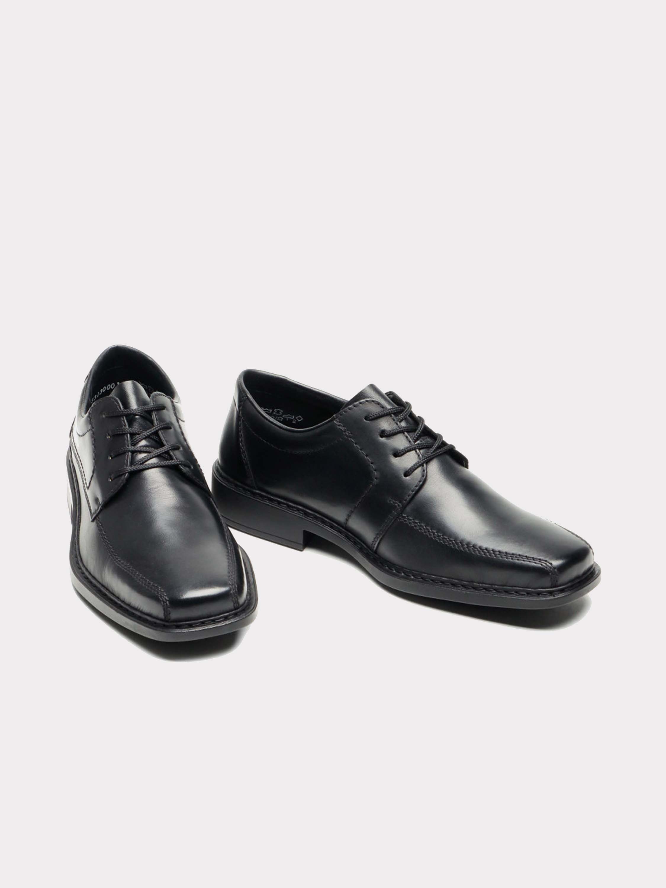 Rieker B0812 Men's Square Toe Oxfords #color_Black