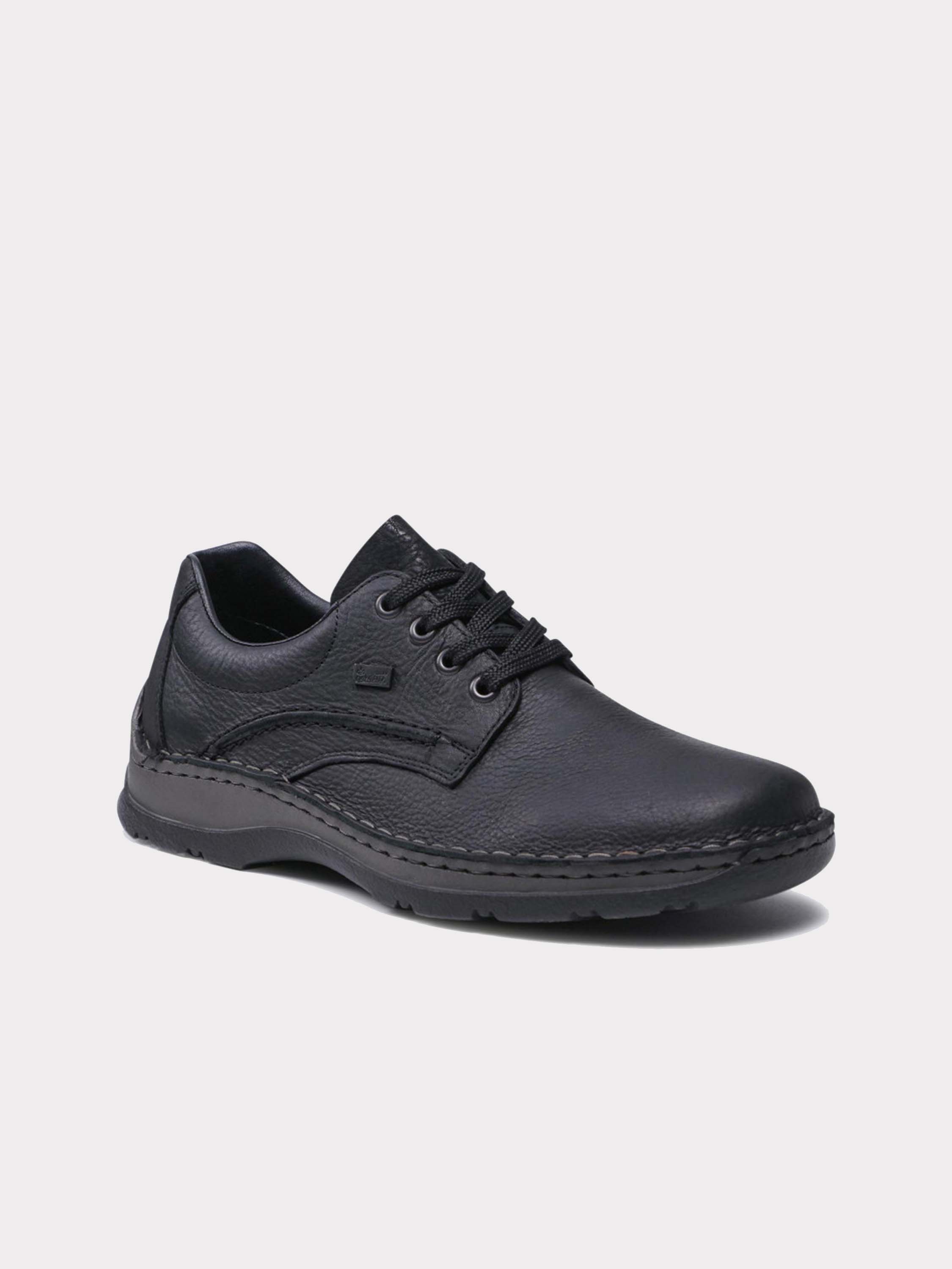Rieker 05310 Tex Casual Lace Up Leather Shoes #color_Black
