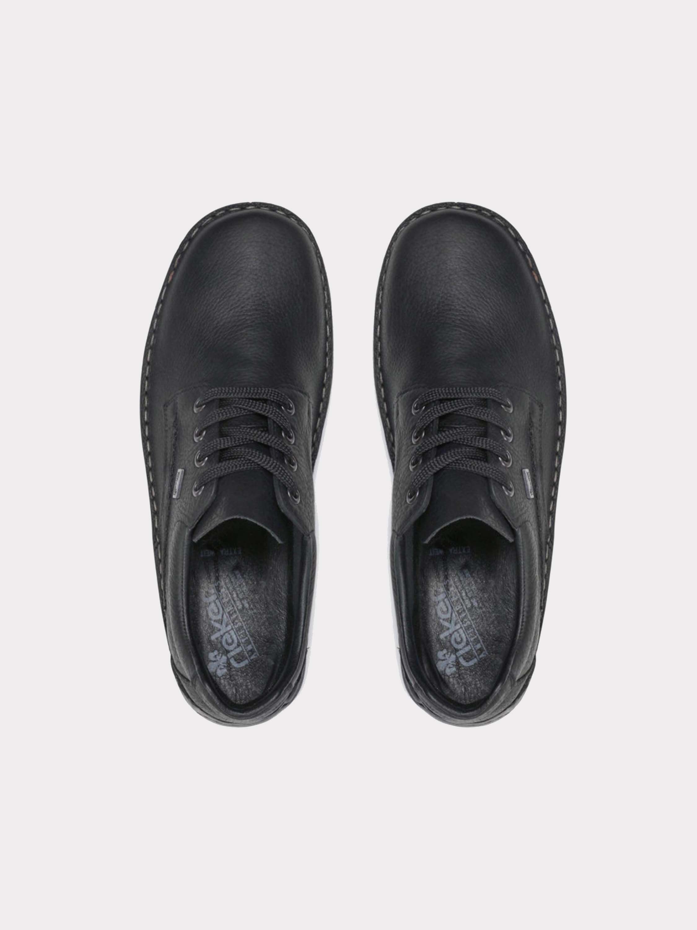 Rieker 05310 Tex Casual Lace Up Leather Shoes #color_Black