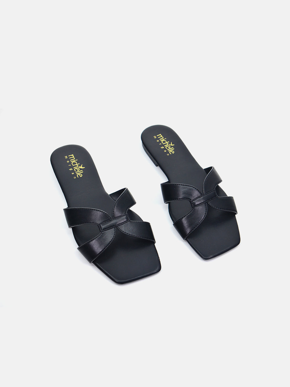 Michelle Morgan 114RJ80B Women's Flat Sandals #color_Black
