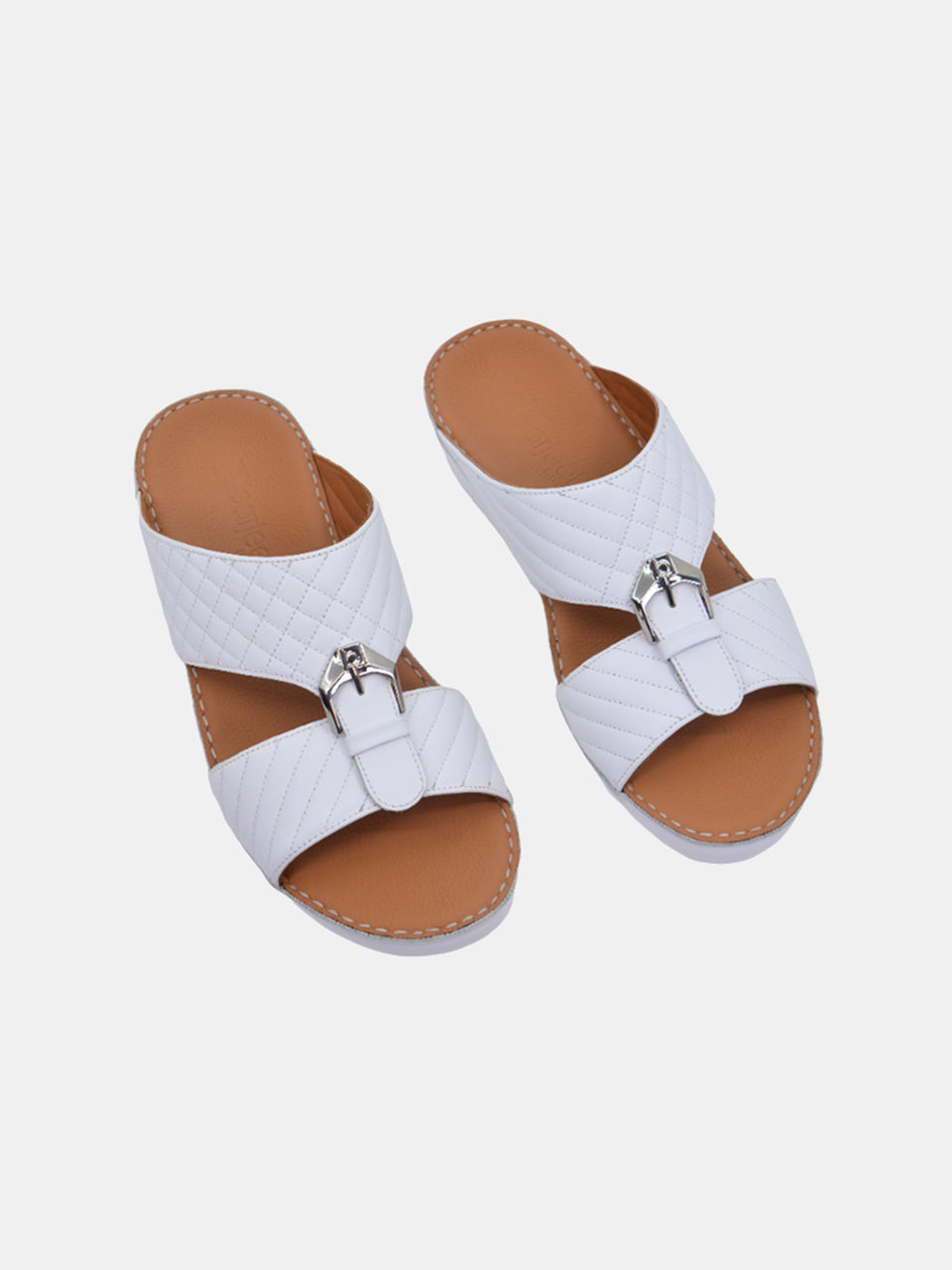 Barjeel Uno B-07 Men's Arabic Sandals #color_White