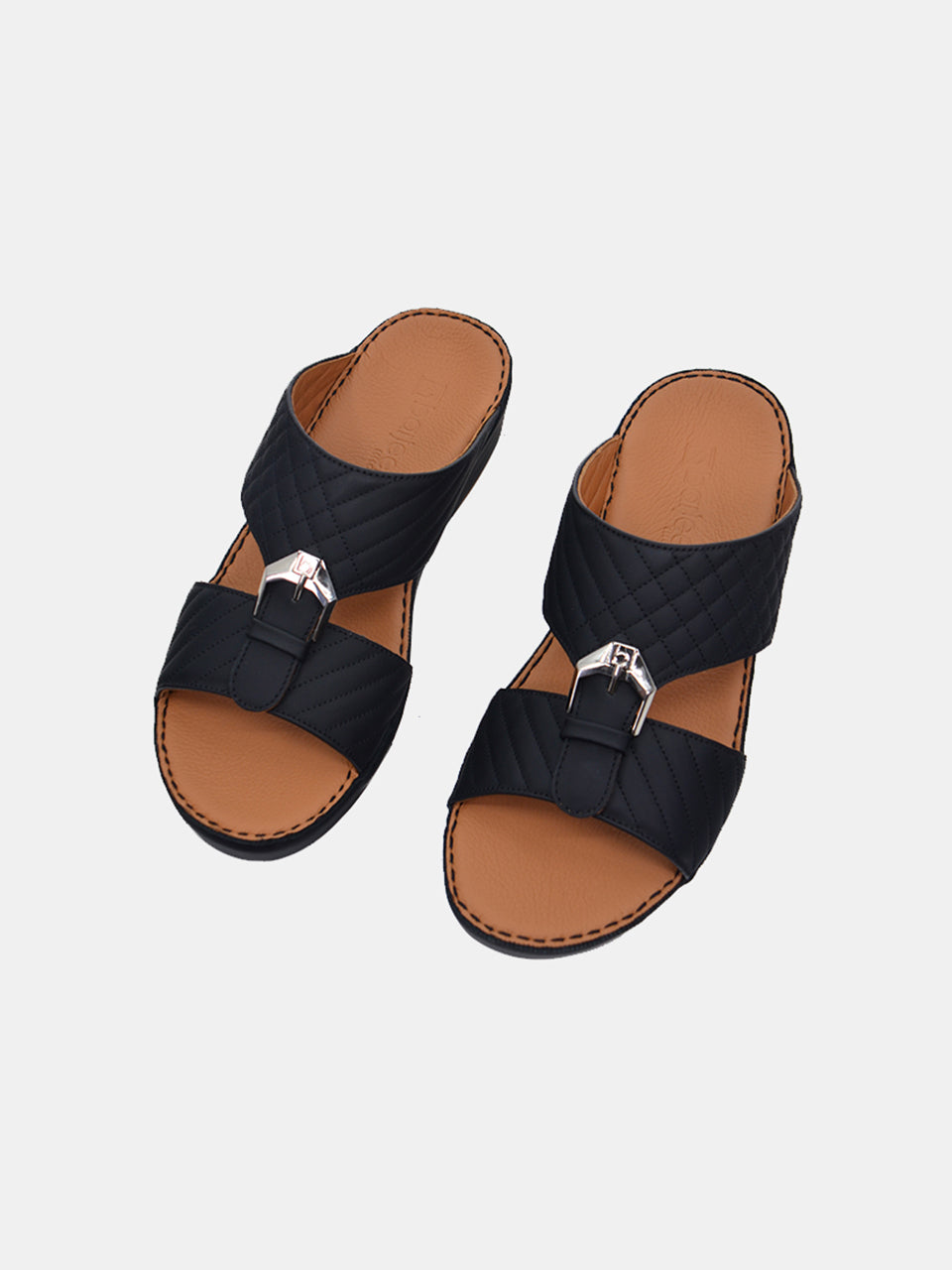 Barjeel Uno B-07 Boys Arabic Sandals #color_Black