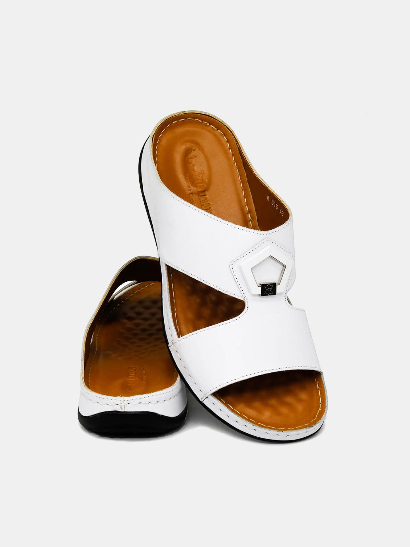 Al Maidan K-616 Men's Arabic Sandals #color_White