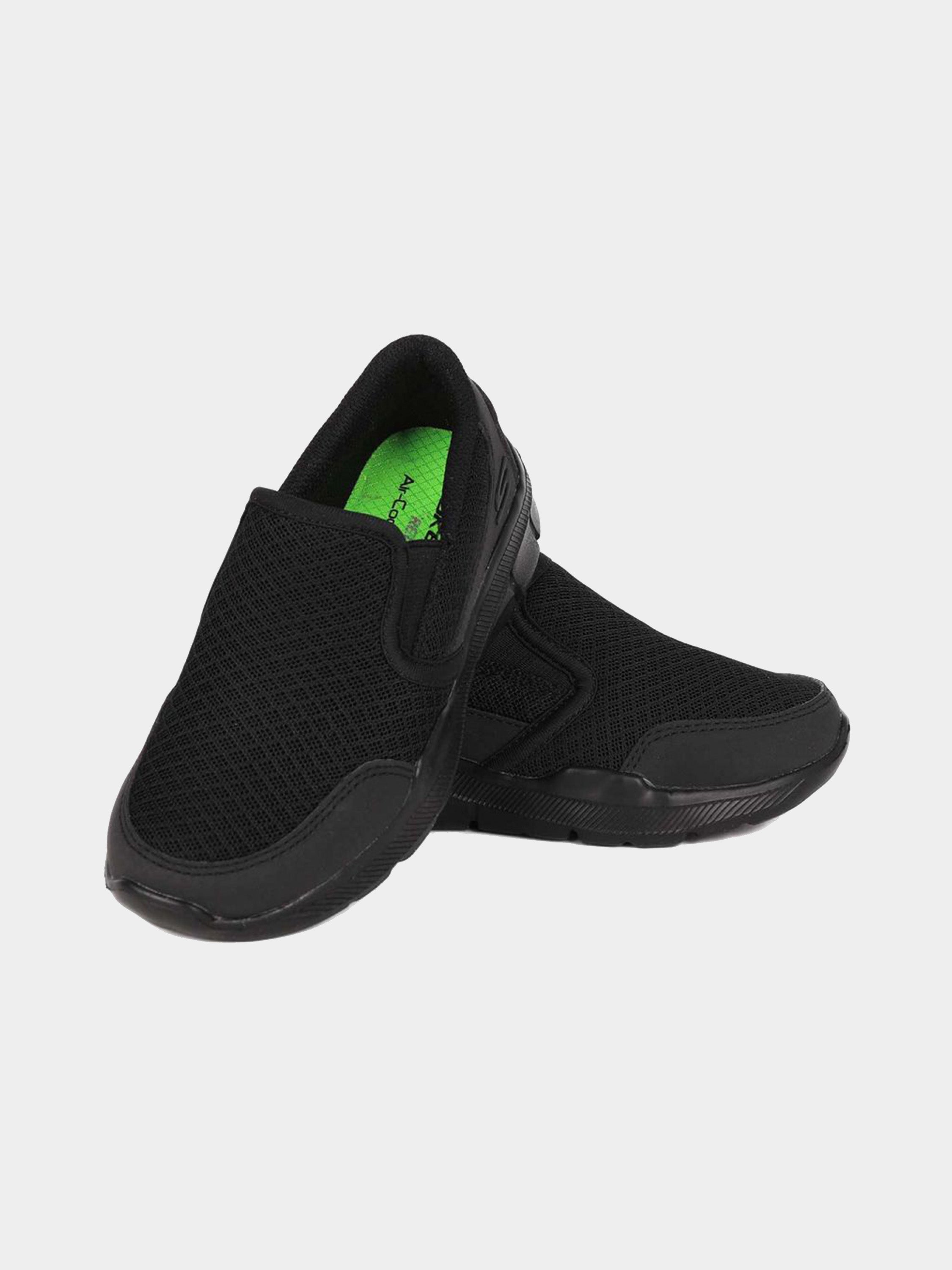 Skechers Boys Slip On Fabric School Shoes #color_Black