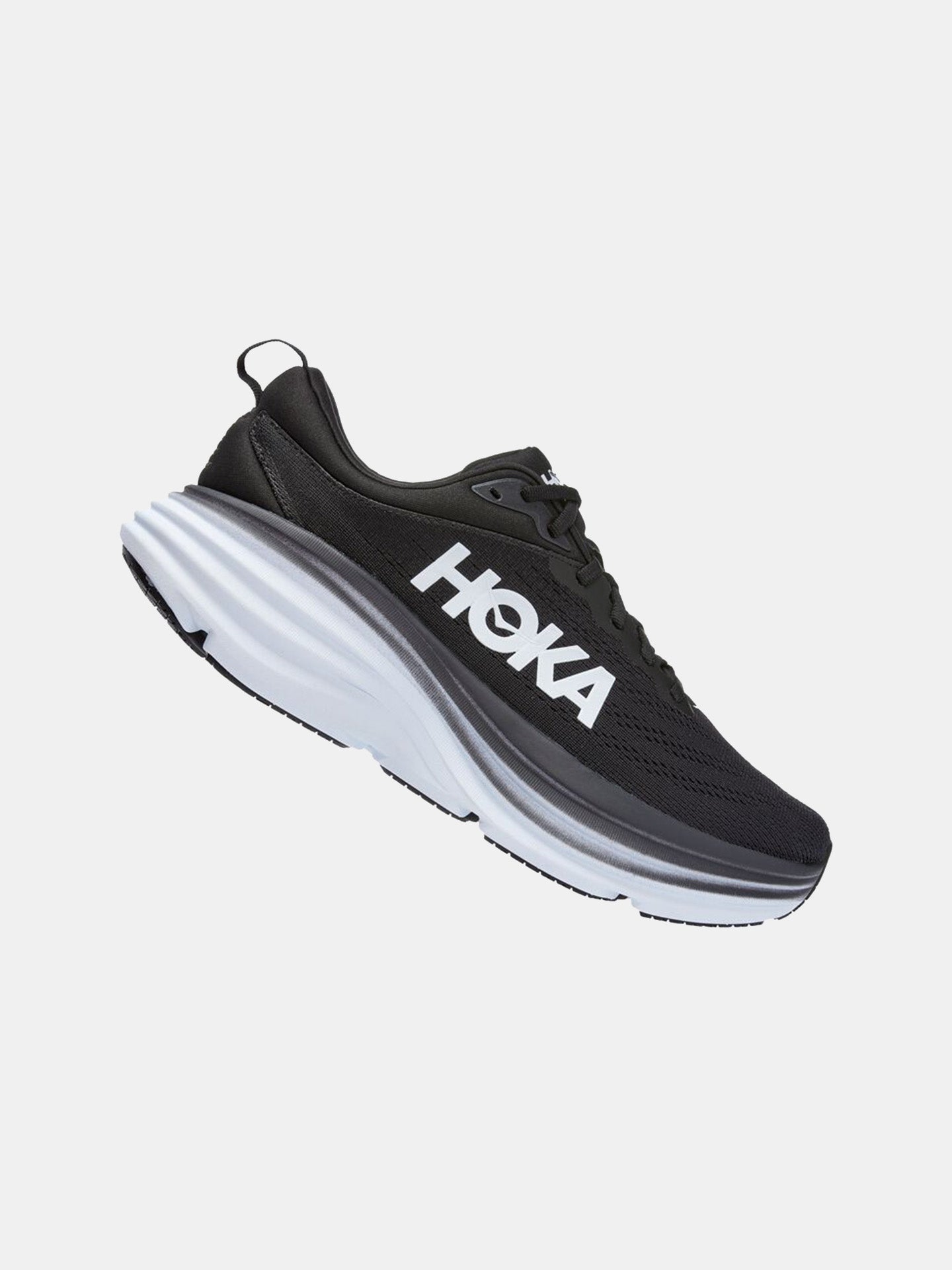 Hoka Men's Bondi 8 Max Cushioned Road Running Shoe #color_Black