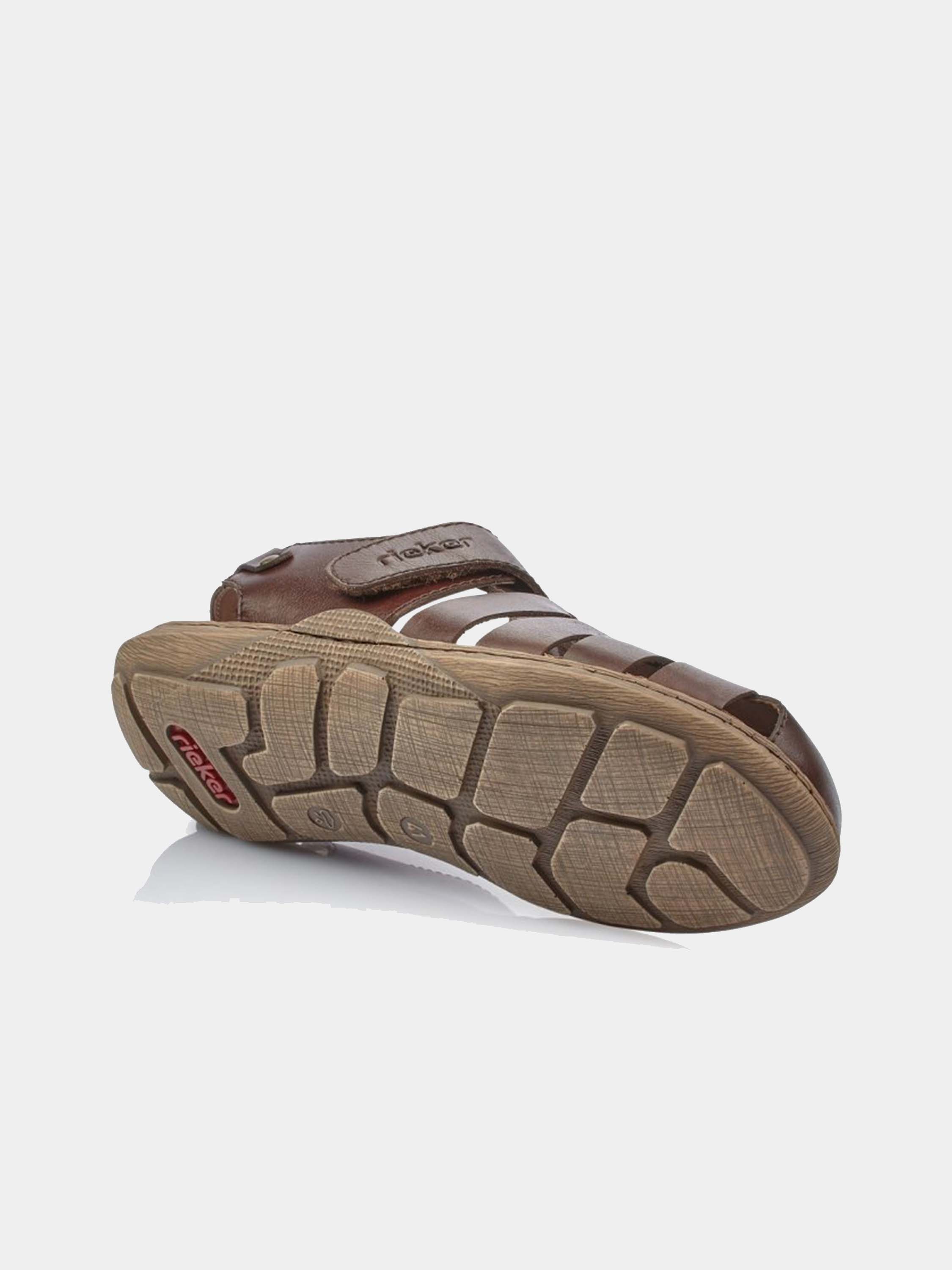 Rieker 22074-25 Back Strap Hook & Loop Outdoor Sandals #color_Brown