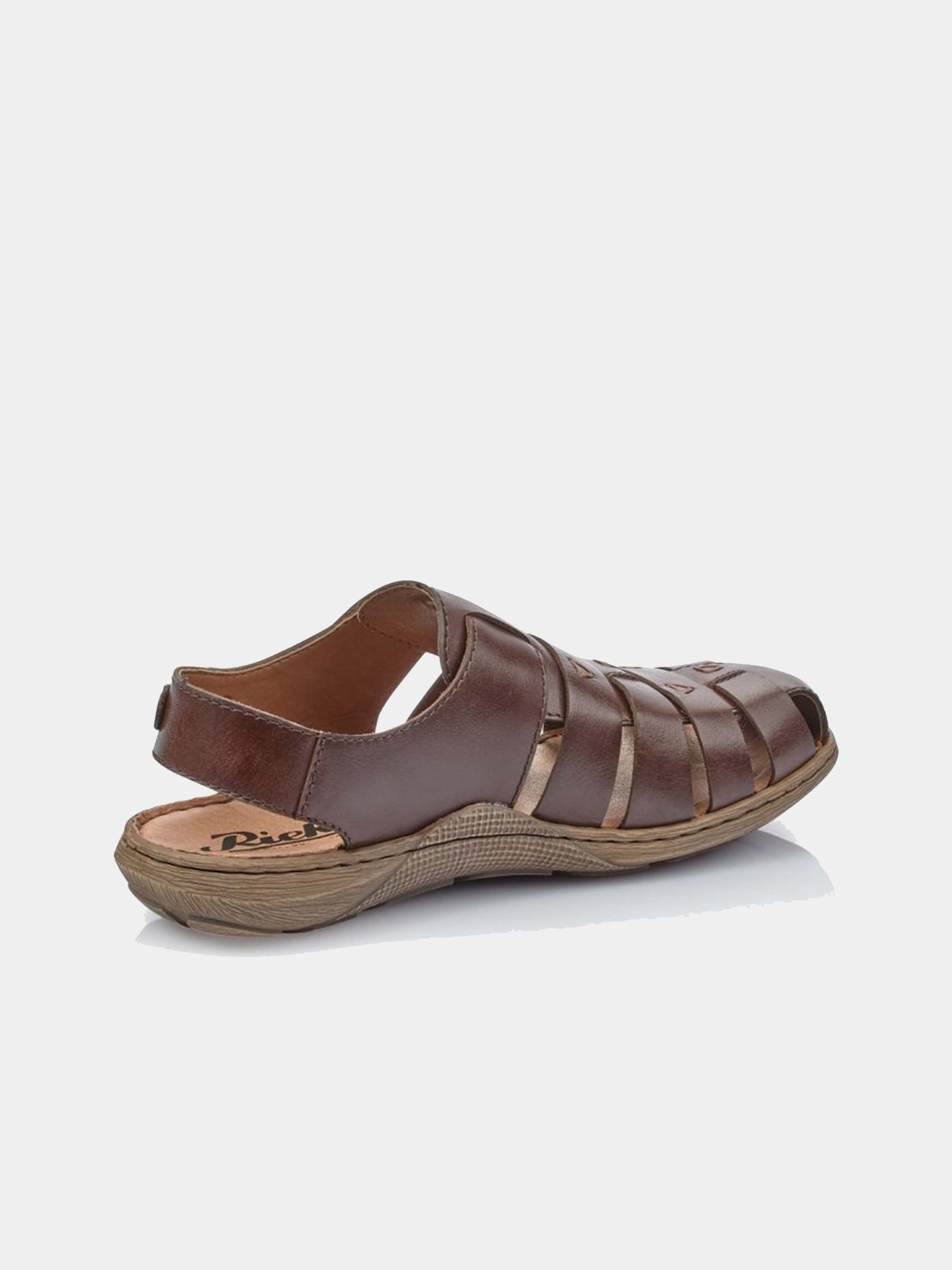Rieker 22074-25 Back Strap Hook & Loop Outdoor Sandals #color_Brown