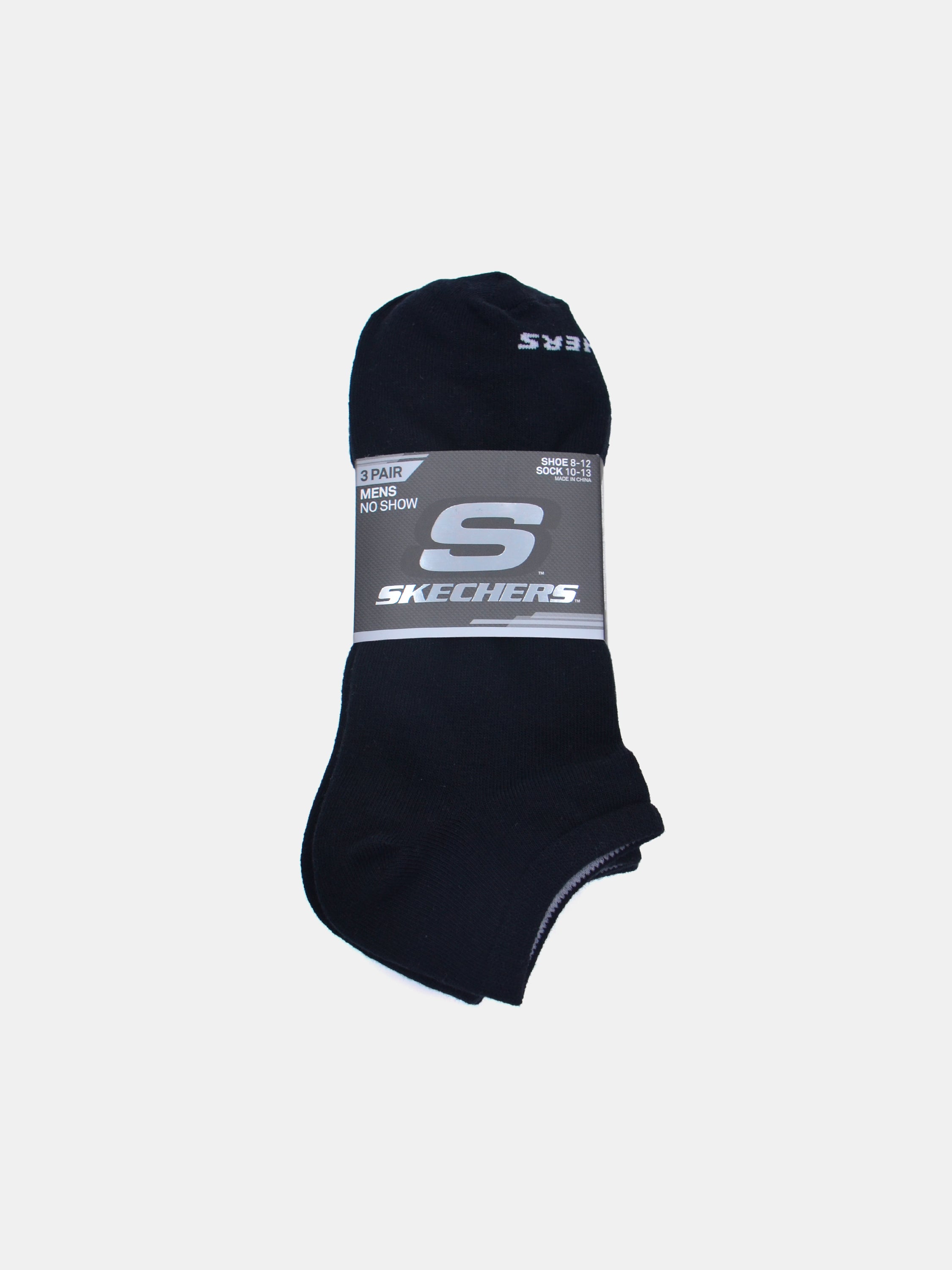 Skechers Men No Show Ankle Socks (3 Pack) #color_Black