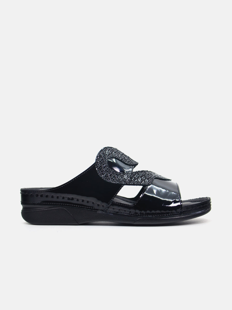 Michelle Morgan MM-103 Women's Slider Sandals #color_Black