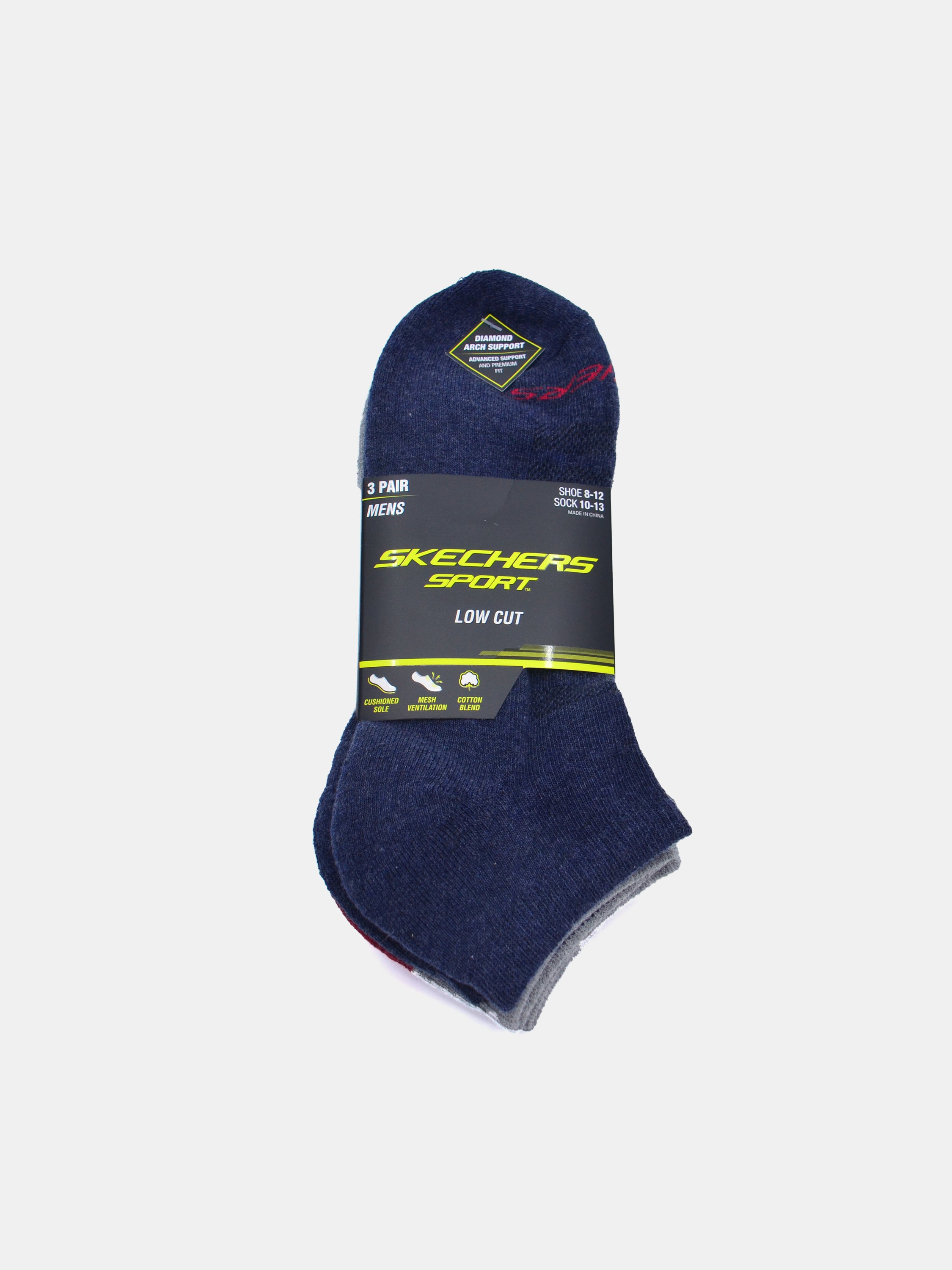 Skechers Men Low Cut Sport Socks (3 Pack) #color_Multi