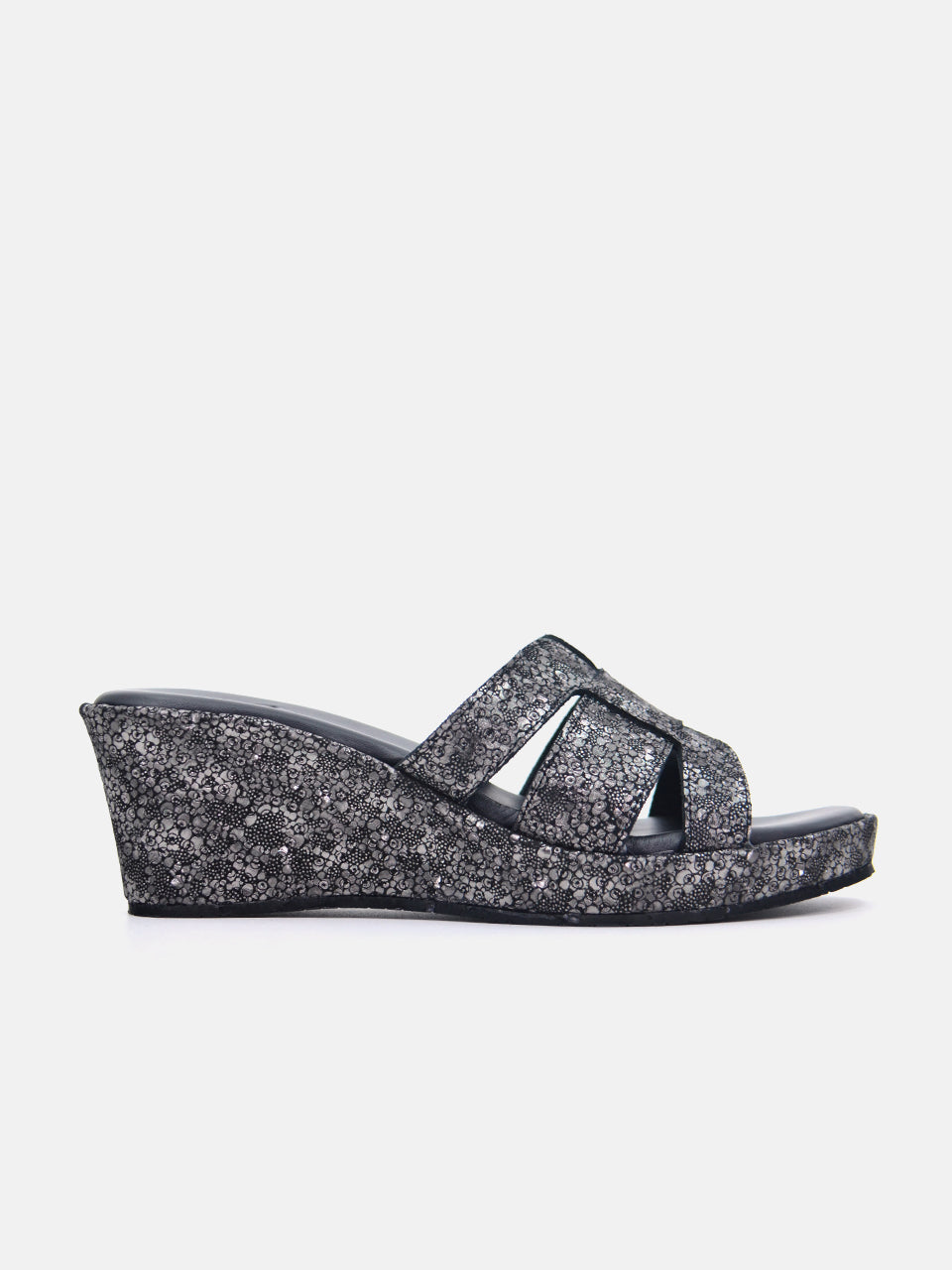 Michelle Morgan MM-301 Women's Wedge Sandals #color_Silver